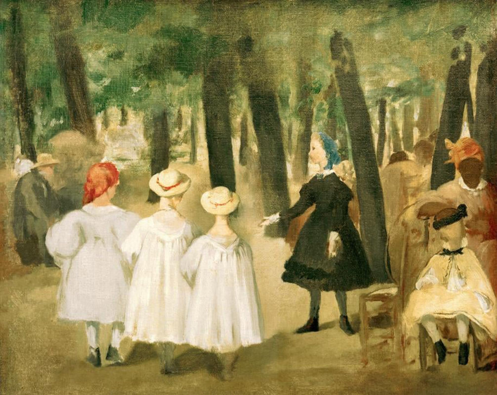 POSTERIIk Vintage Art Print Images Pictures Print Children in the Tuileries by Edouard Manet Modern Colour Posters for Office Home Decor 60x90cm