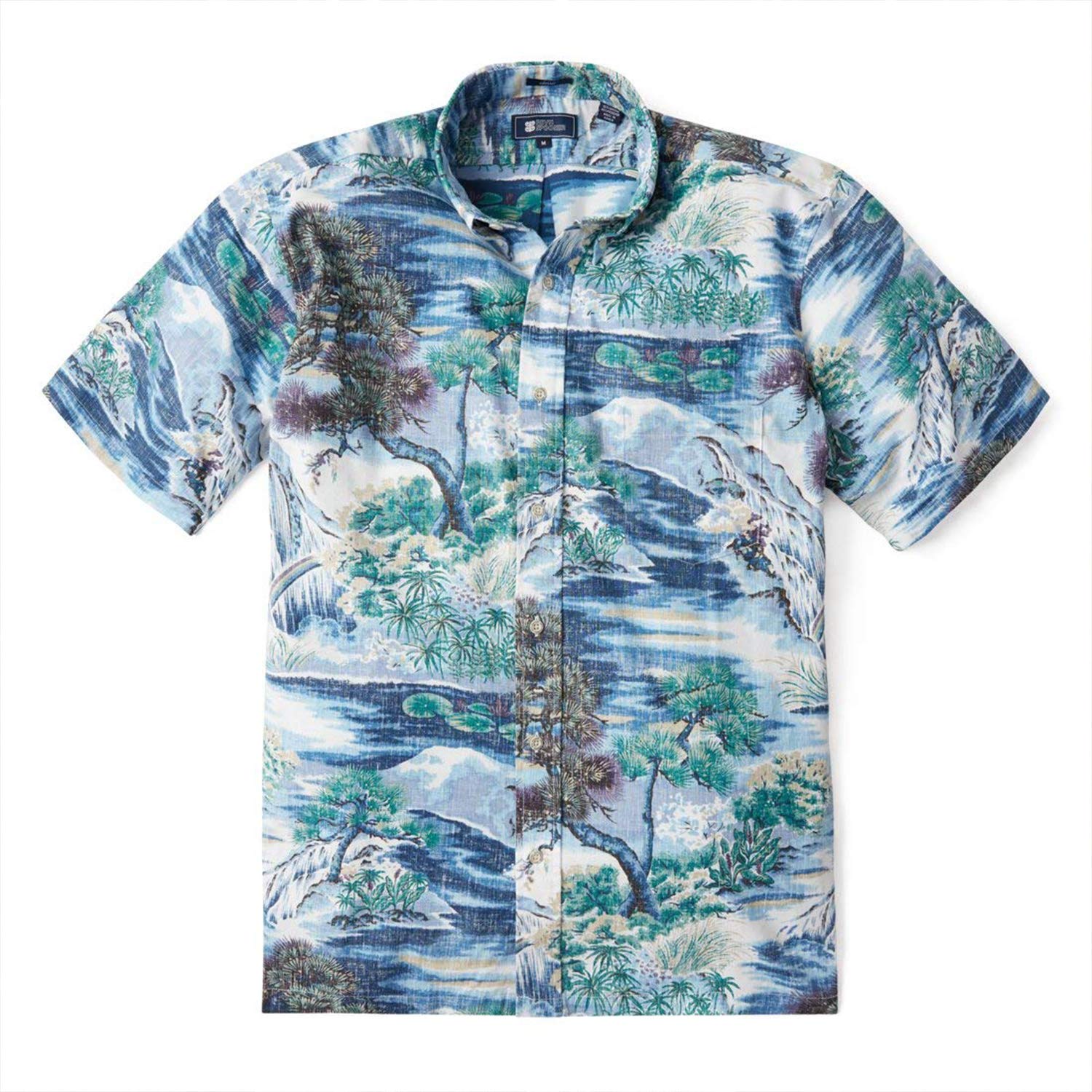Men's Hawaiian Aloha Shirt, Scenic Print - Button Front