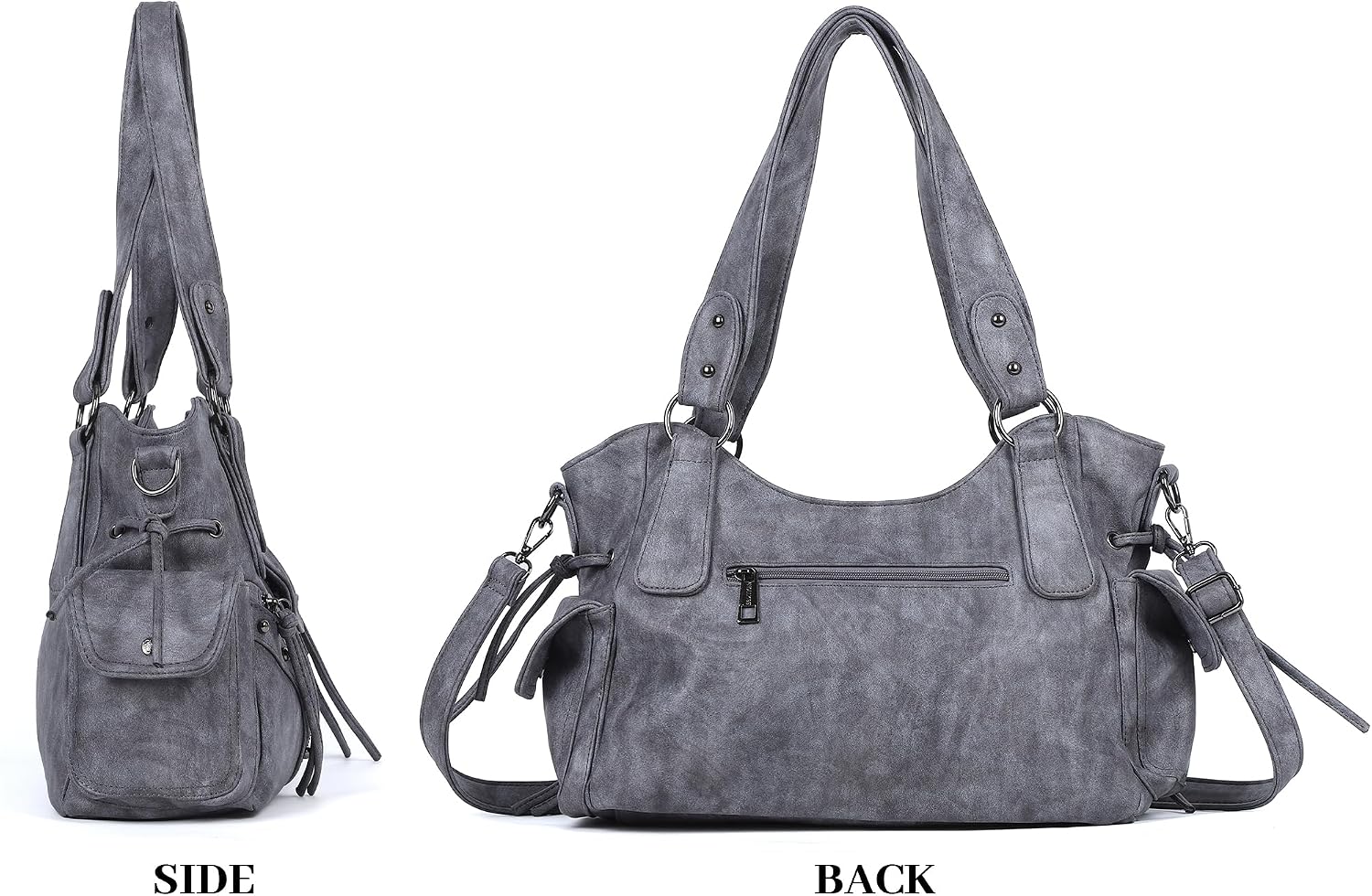 Angel Kiss Hobo Bag for Women Retro Leather Purses and Handbags Roomy Soft Ladies Satchel Bags with Crossbody Strap