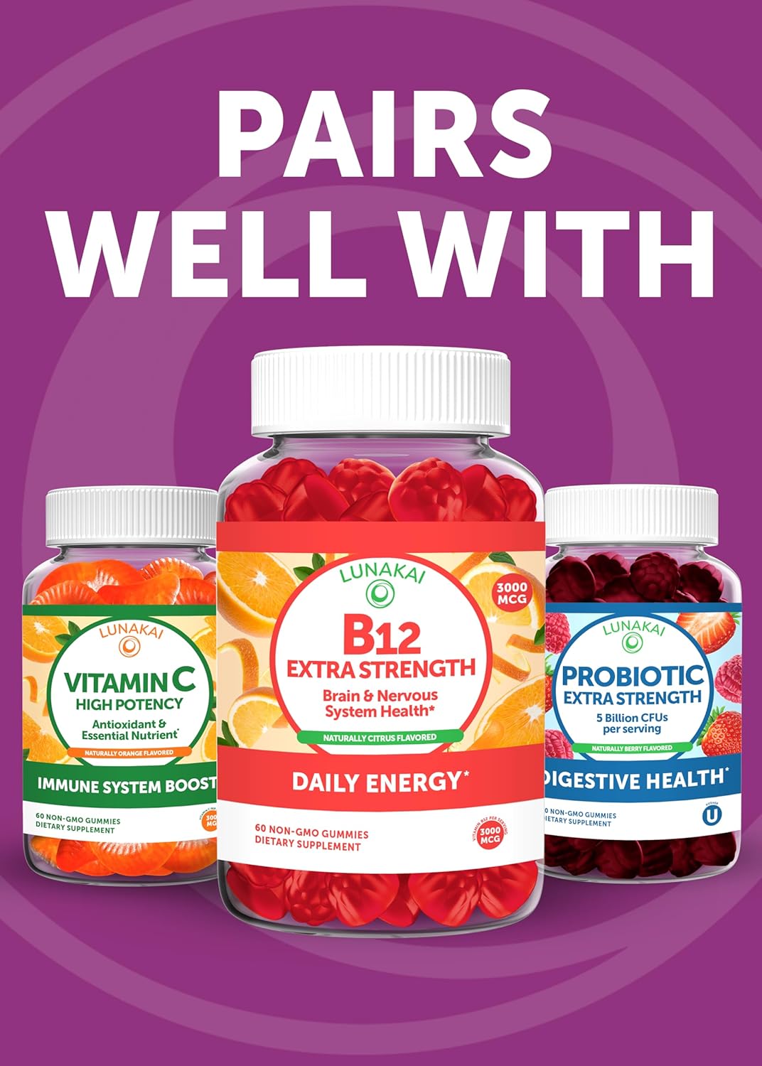 Lunakai USA Made Super Mushroom Gummies for Adults – 10-in-1 Adaptogenic Mushroom Supplement with Lion’s Mane – Daily Focus & Brain Support, 60ct - Image 8