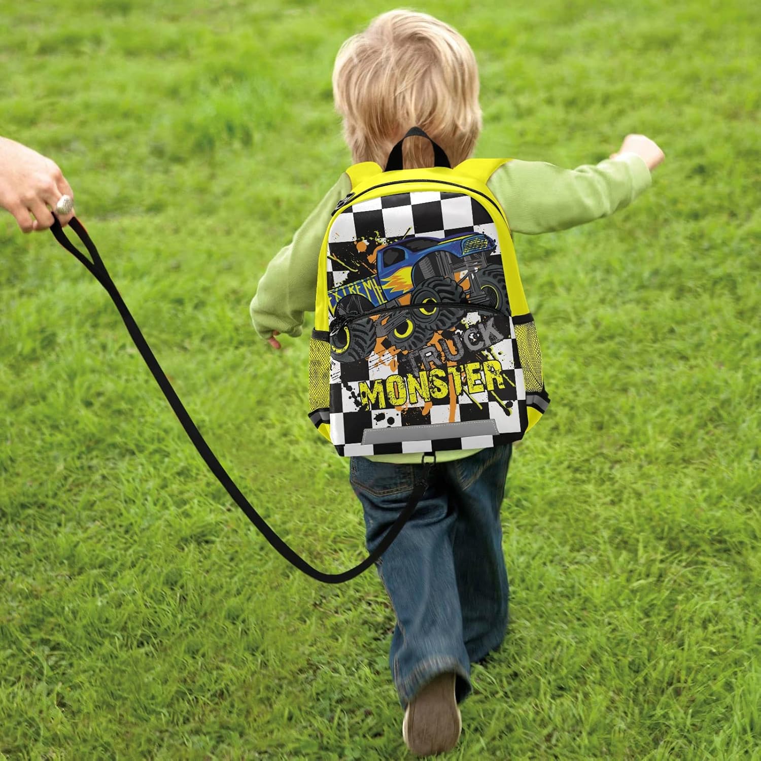 Toddler Backpack,Monster HighTruck Cars Preschool Backpack for Toddlers Boys Girls with Chest clip
