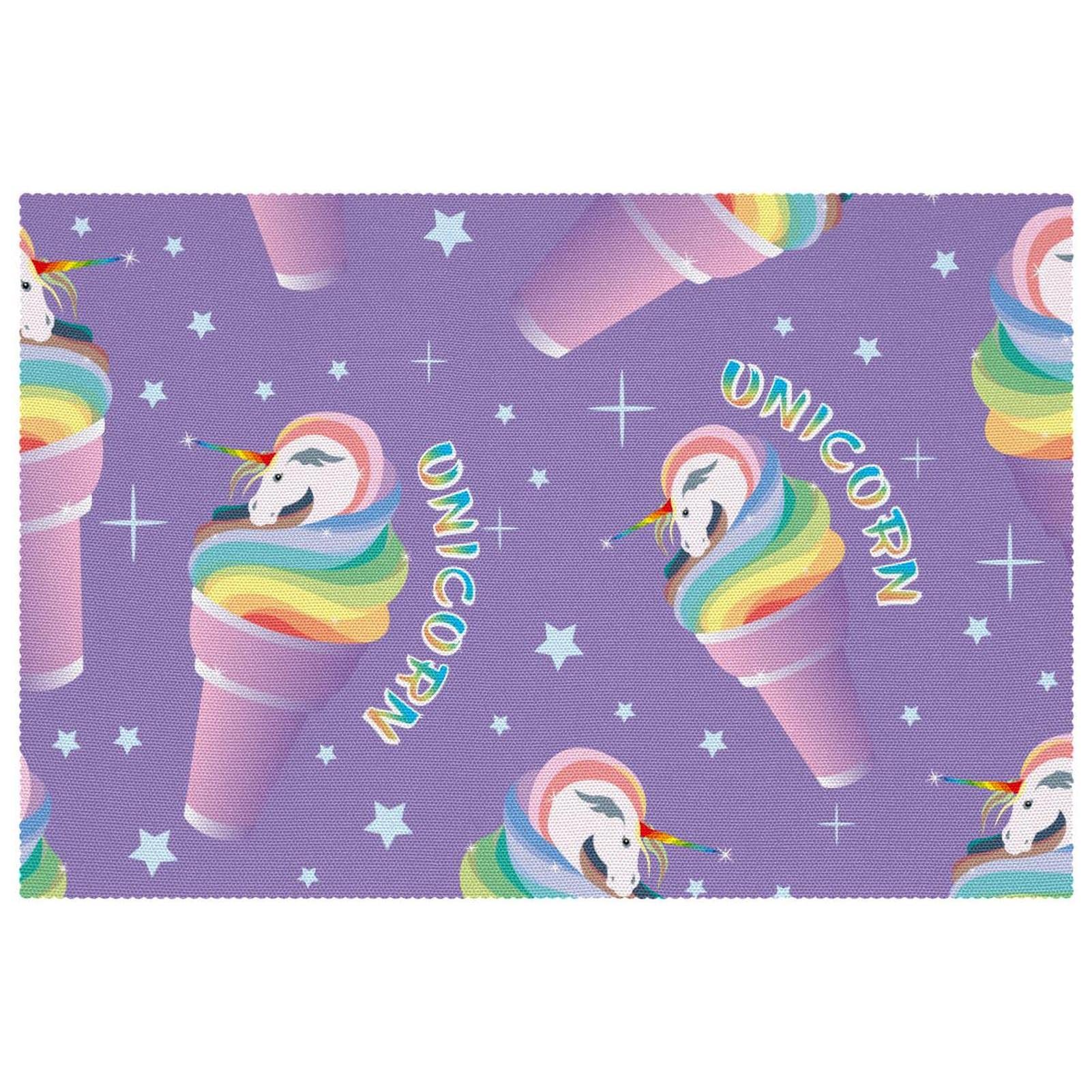 Set de table licorne violet glacé antidérapant résistant chaleur salle à manger