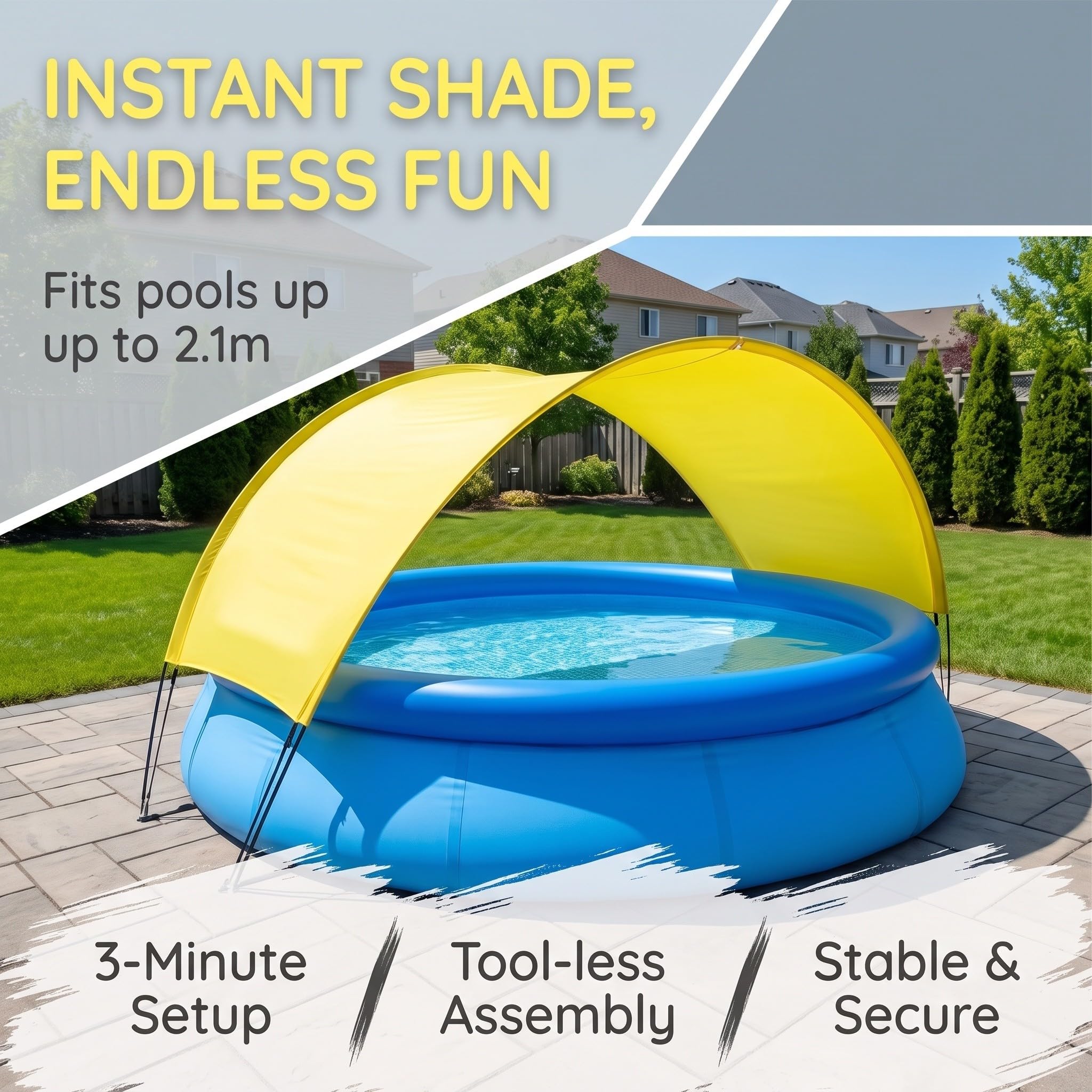 Kisangel Solo tendalino gonfiabile per piscina - Ombrellone per materassini gonfiabili - Ombrellone rimovibile per lettino gonfiabile - per cortile, esterni, giardino, feste estive in acqua