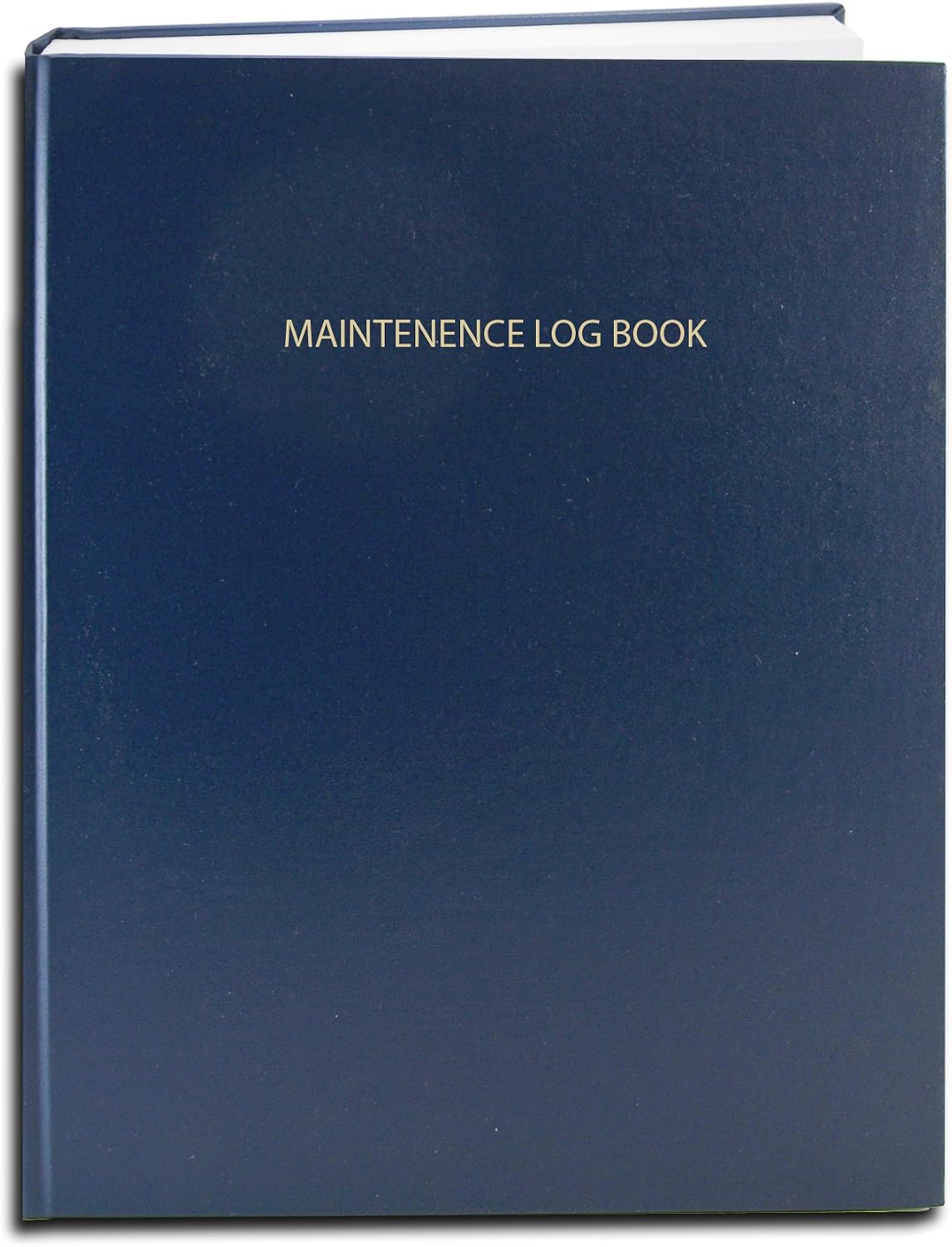 BookFactory Maintenance Log Book - 120 Pages 8'' x 10'' Black Imitation Leather Cover Section Sewn Hardbound (Made in USA)