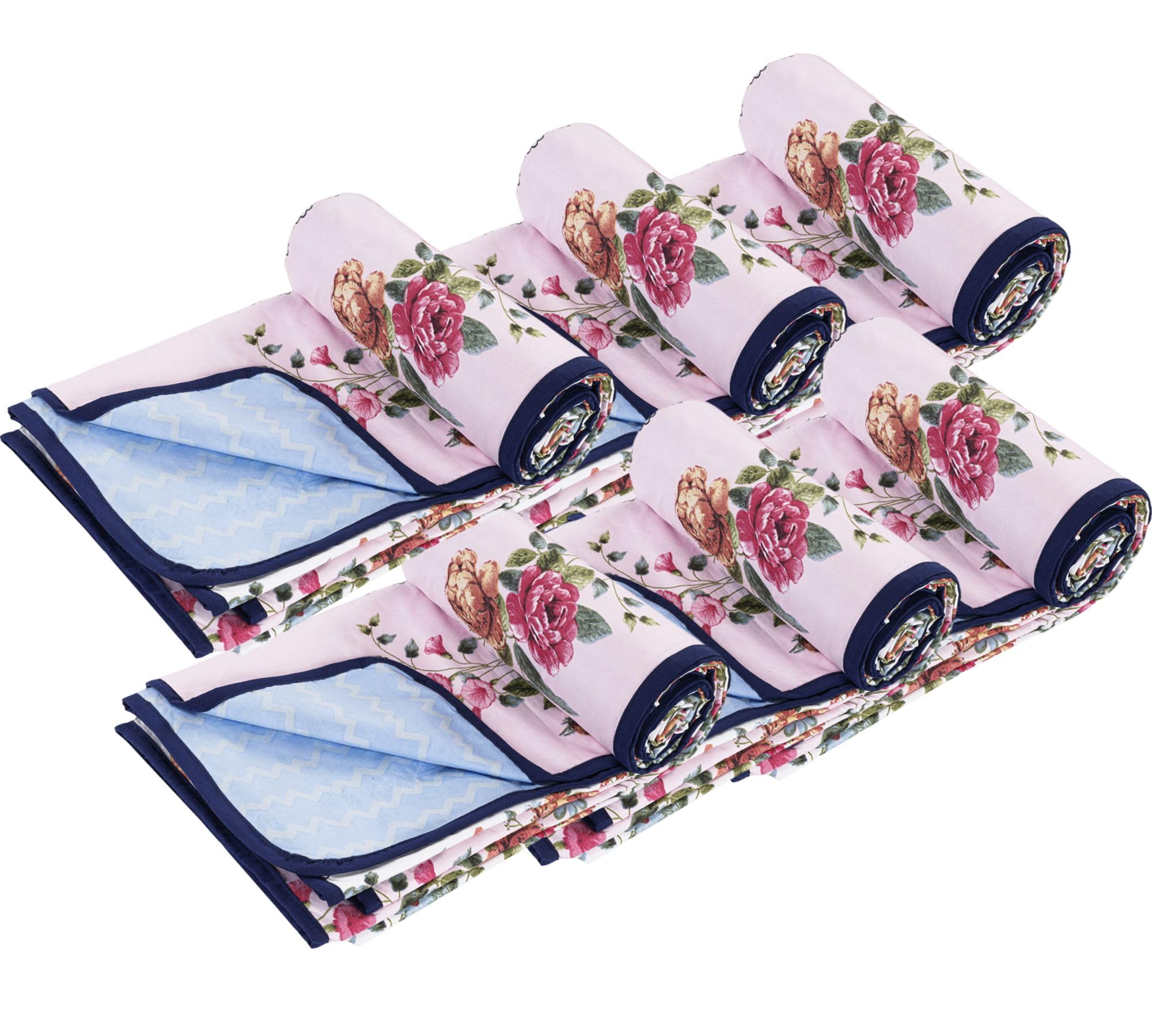 VAS COLLECTIONS 120 GSM Cotton Reversible Single Bed Blanket (152×225 cm) – Soft, Lightweight & Skin-Friendly (Pink & White, Single)
