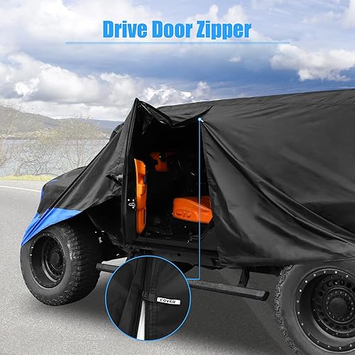 Miniatura 6 de X AUTOHAUX Funda impermeable para Jeep Wrangler de 2 puertas, para Jeep Wrangler Unlimited SportSaharaRubicon JK JL TJ YJ All Weather Protection