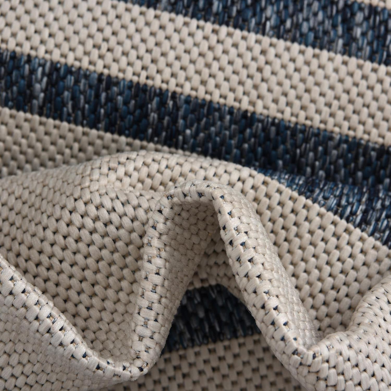 Rugs.com Jill Zarin Outdoor Collection Rug – 2' x 8' Runner Ivory Flatweave Rug Perfect for Hallways, Entryways