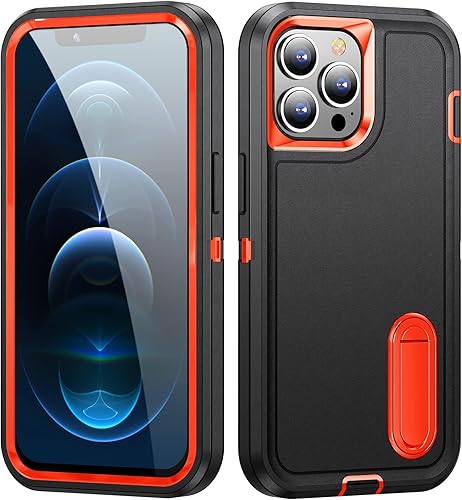 Miniatura 2 de IDweel Funda para iPhone 12 Pro Max con soporte, protección resistente, a prueba de golpes, antiarañazos, ajuste delgado, funda protectora