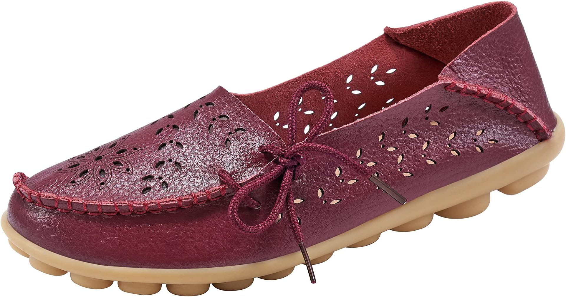 DUOYANGJIASHA Loafers for Women Casual Slip on Dress Loafers Womens Comfortable Leather Driving Shoes Outdoor Walking Flats Shoes