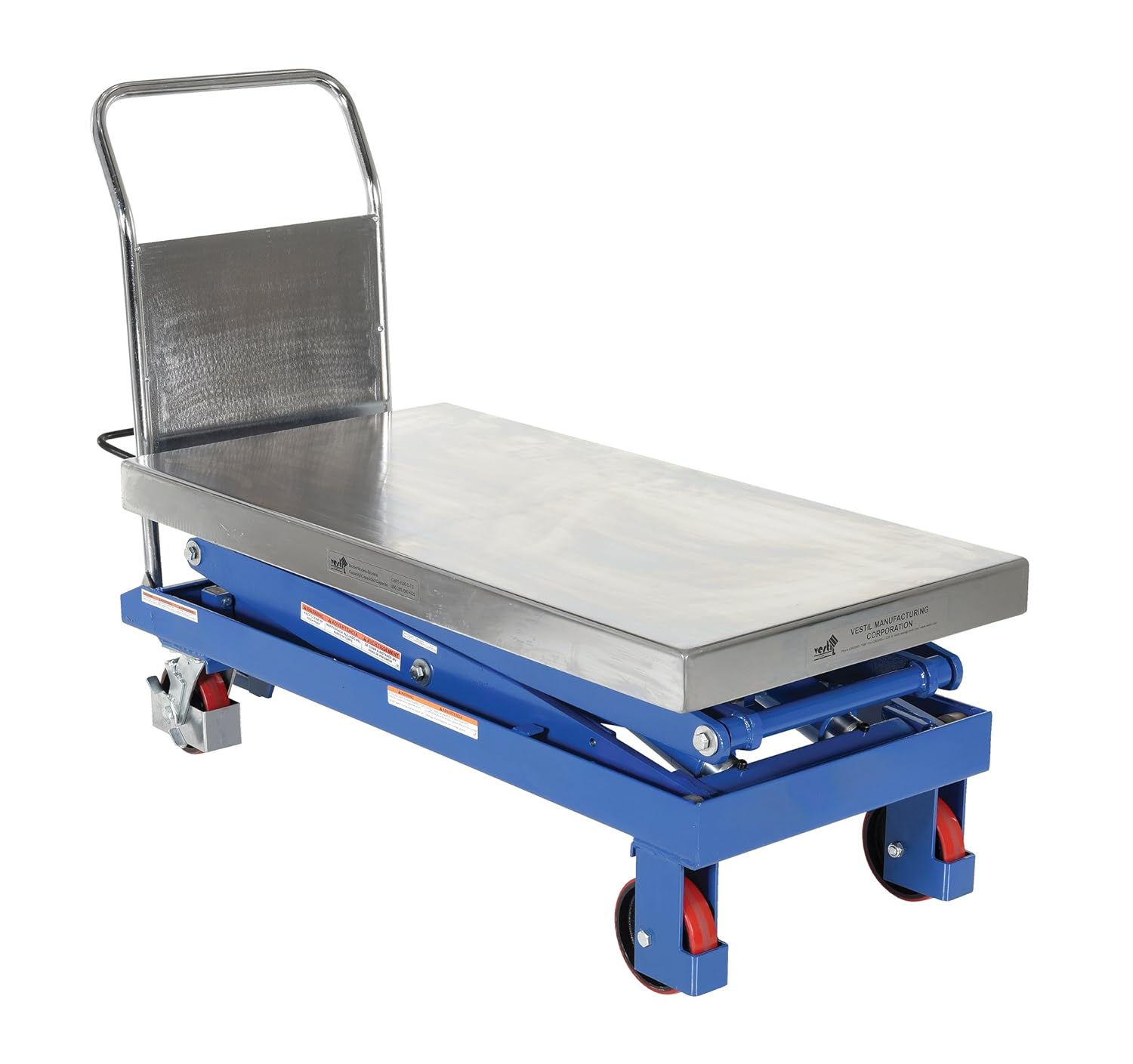 Vestil CART-1500-D-TS Steel Hydraulic Elevating Cart 47-1/2 in. x 24 in. 1500 Lb. Capacity Blue