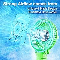 Vista 2 de VersionTECH. Mini ventilador de mano, ventilador de escritorio USB, pequeño ventilador de mesa portátil personal con USB recargable funciona