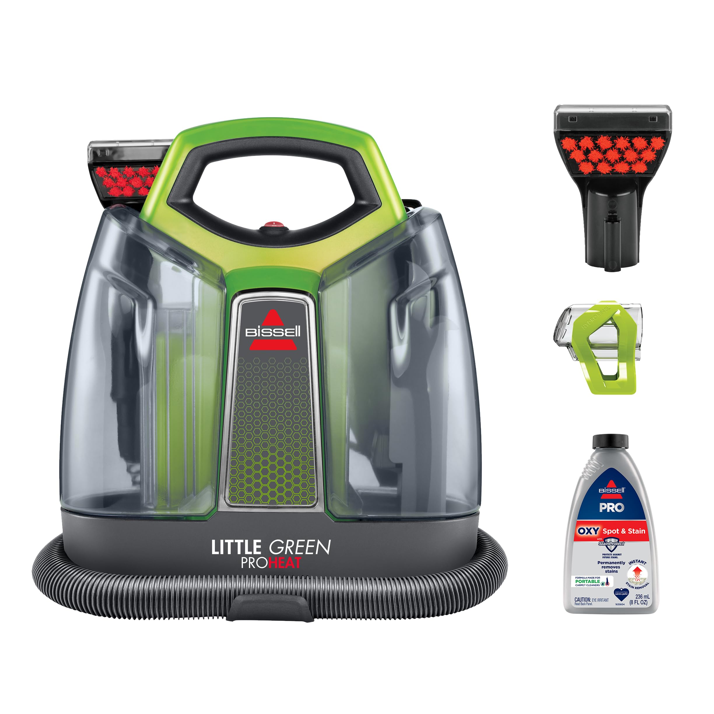 BISSELL Little Green Proheat Portable Deep Cleaner/Spot Cleaner and Car/Auto Detailer with self-Cleaning HydroRinse Tool for Carpet and Upholstery, 2513E