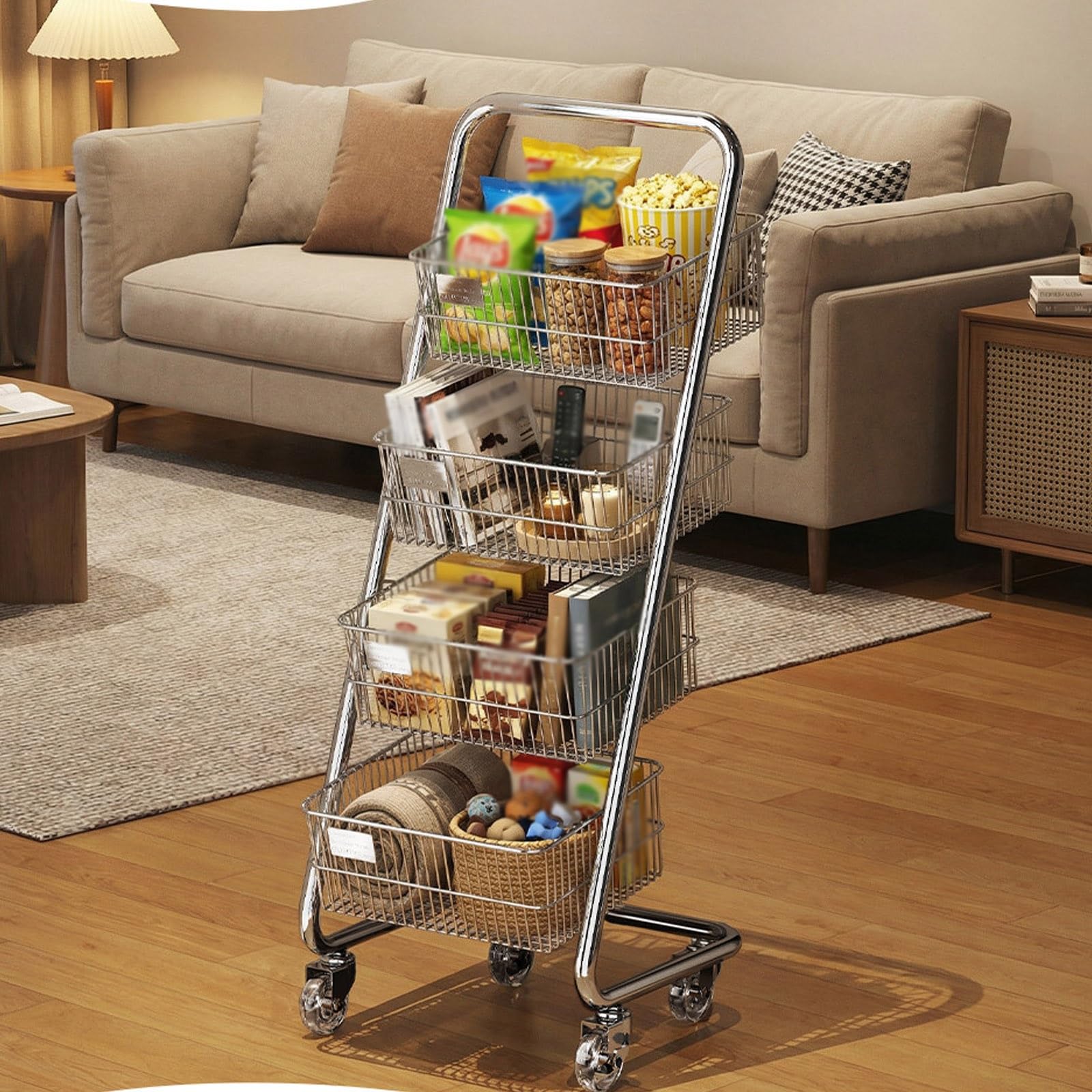 Carrito de cocina con ruedas de 4 niveles para ordenar tus verduras