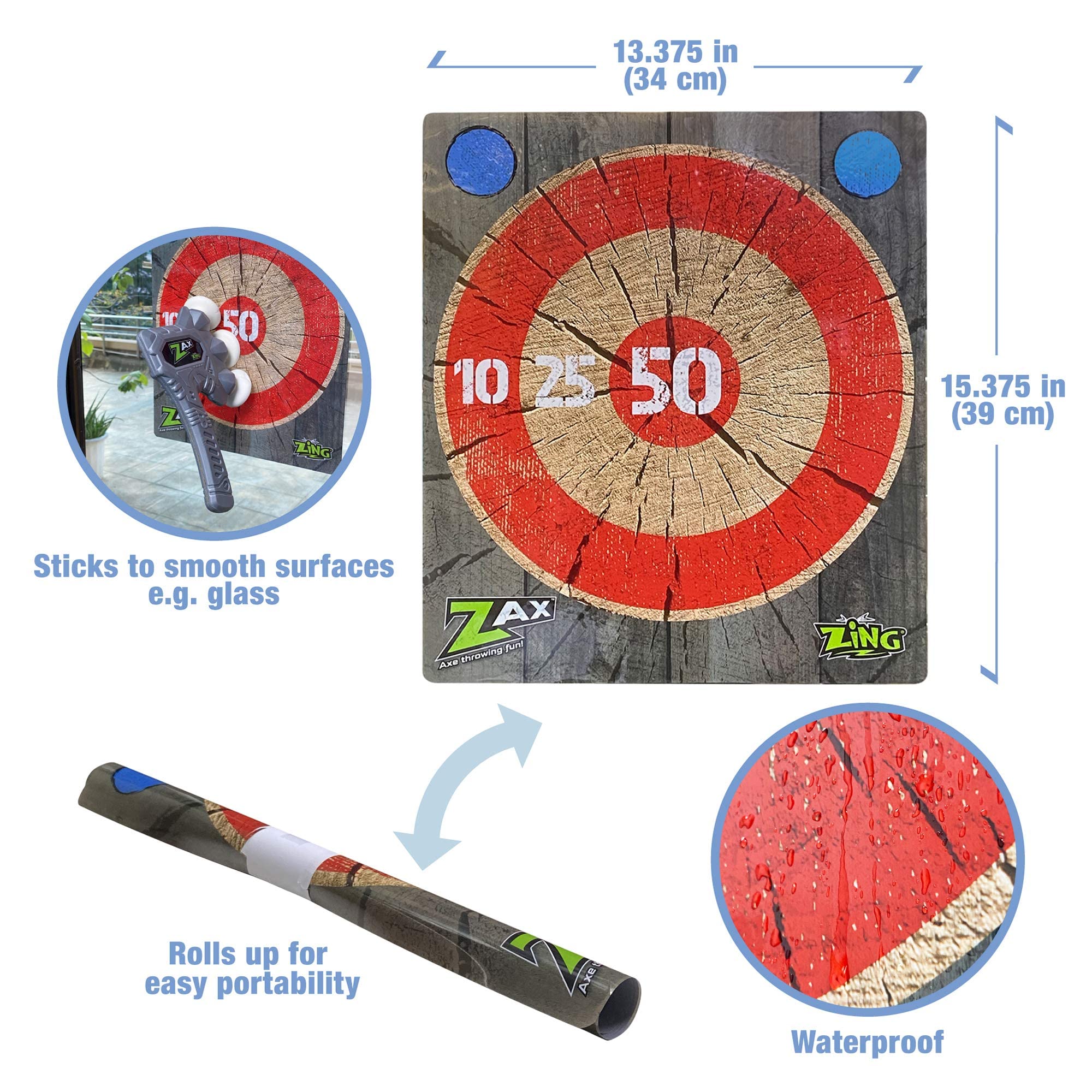 Zing Zax, Soft and Safe Foam Throwing Axes, Includes 2 Zaxes and 1 Target, Great Indoor or Outdoor Target Game for Friends and Family - Image 2