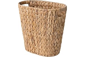 Wicker Waste Basket - Woven Bathroom Trash Can