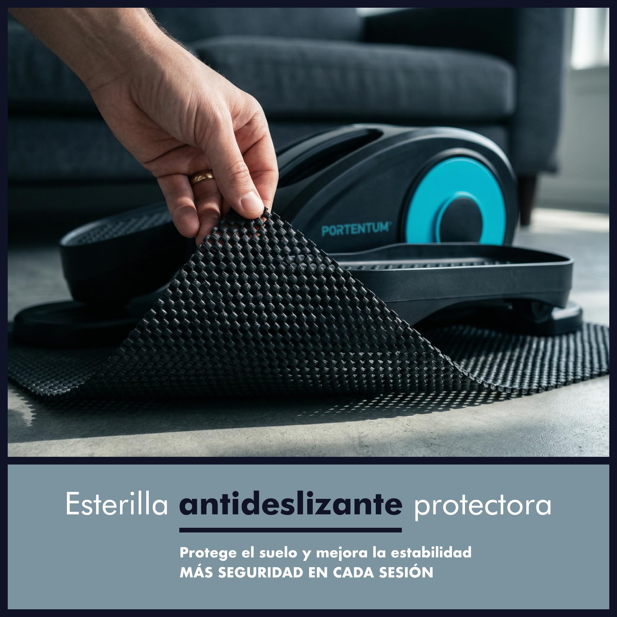 PORTENTUM Mini eliptica electrica con mando a distancia y pantalla – Pedales estaticos personas mayores automático y manual con selector velocidad – Pedaleador electrico de escritorio motor silencioso