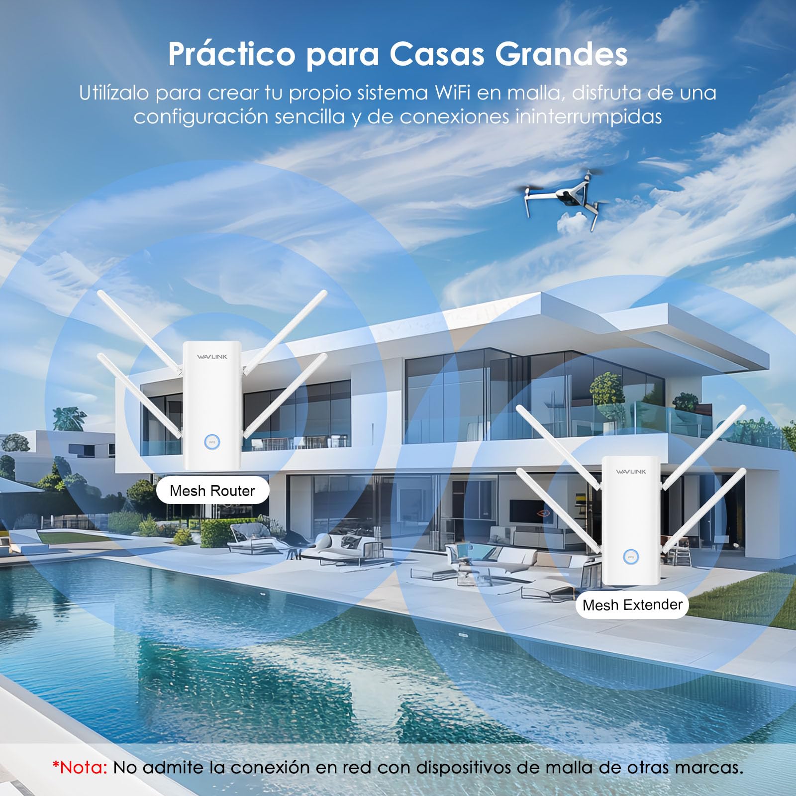 WAVLINK AX3000 - Extensor de Rango Wi-Fi 6 de Doble Banda, Amplificador de Extensor WiFi, repetidor WiFi con Puerto Gigabit, Antenas 4x5dBi, Compatible con repetidor/Ap/enrutador/Modo Malla, fácil