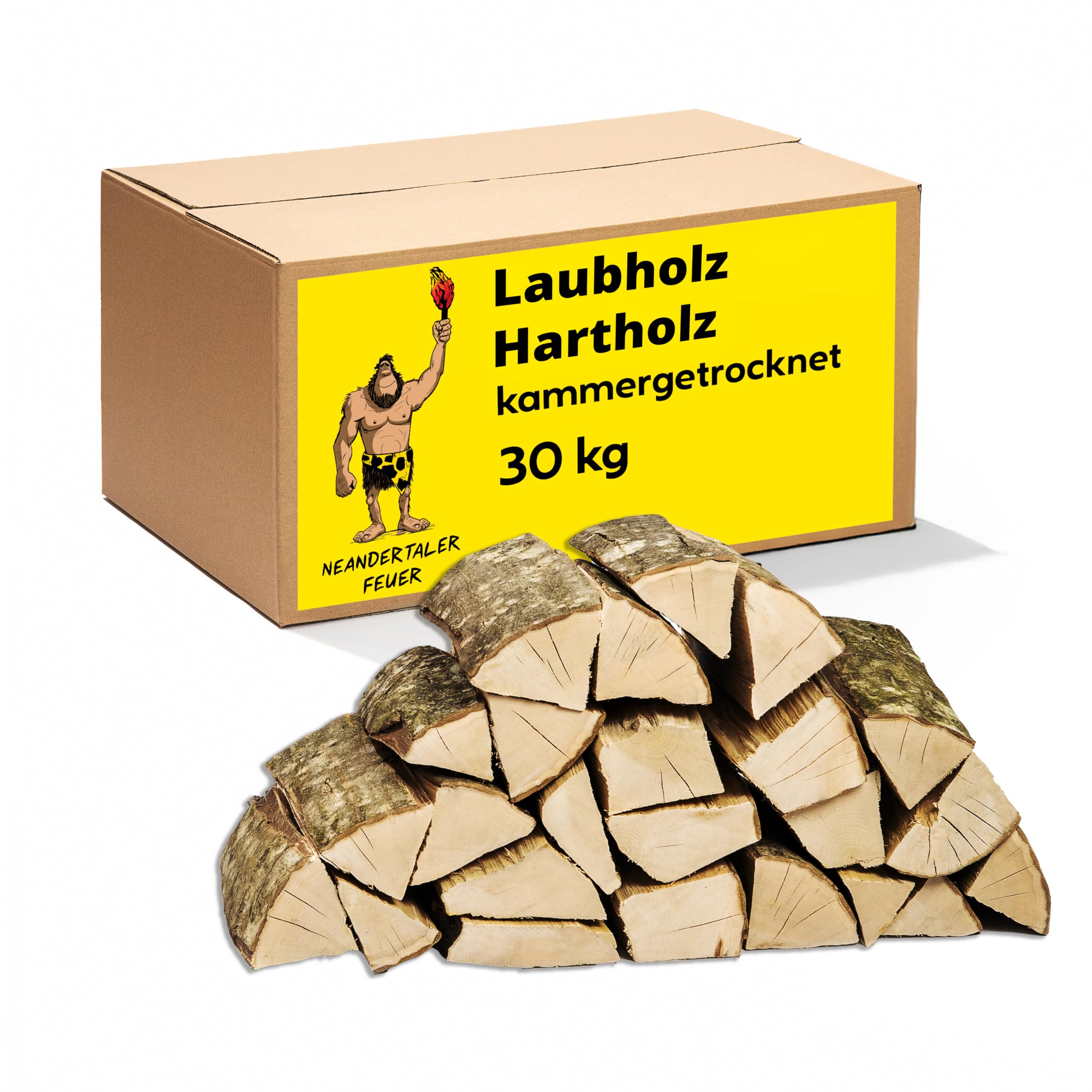 30 kg Brennholz Feuerholz - Grillholz 25 cm Holz für Feuerschale Grill Pizzaofen Smoker Lagerfeuer | Räucherholz Hartholz Woodfire Dekoholz Kaminholz Laubholz