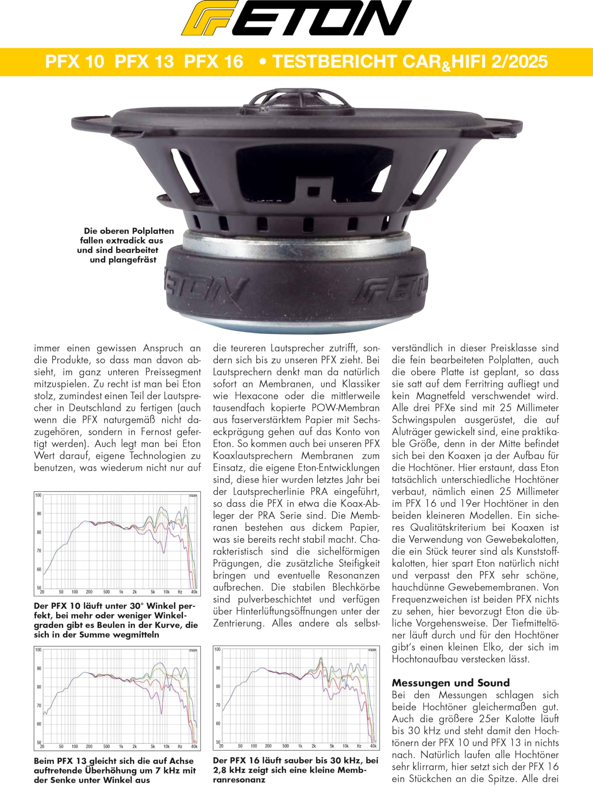 ETON PFX 10 – Klangstarkes 10 cm / 4“ Koaxial System, Auto Lautsprecher für Front oder Heck, Soundsystem mit 80 Watt, geeignet auch für Wohnmobile, Busse, Transporter, 1 Paar