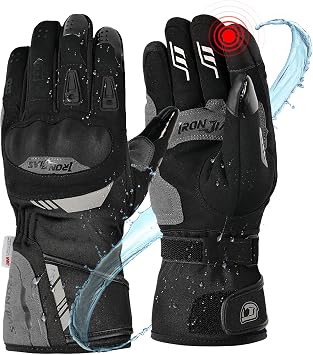 RIDEIRON Winter Motorcycle Gloves for Men, Cold Weather Riding Gloves