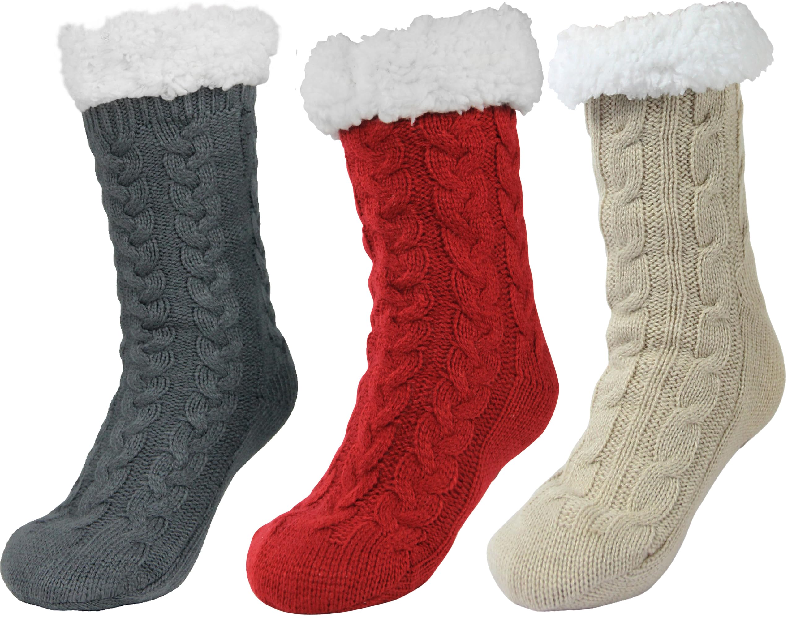 Slipper Socks for Women with Gripper Thick Fuzzy Christmas Gift