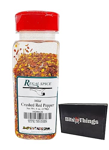 Regal Spice - Copos de chile rojo triturado suave - 6 onzas