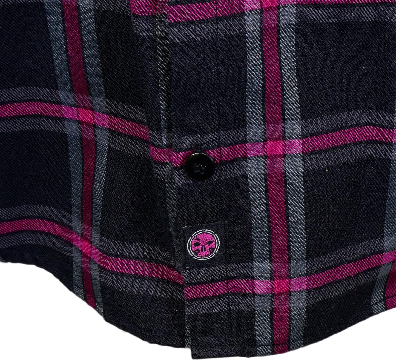 The Warrior Black & Pink Flannel (Hidden Snap Collars) - Image 7