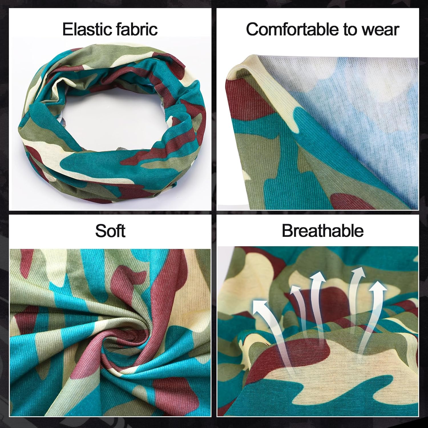 Bonuci 100 Pcs Neck Gaiter Bulk Seamless Neck Gaiter Face Coverings Breathable Elastic Headwear Bandana for Women Men - Image 5