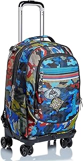 Schoolpack Trolley,Jack 4WD + Astuccio 3 Zip + Borraccia Coordinati. (2 Adventure Camo)