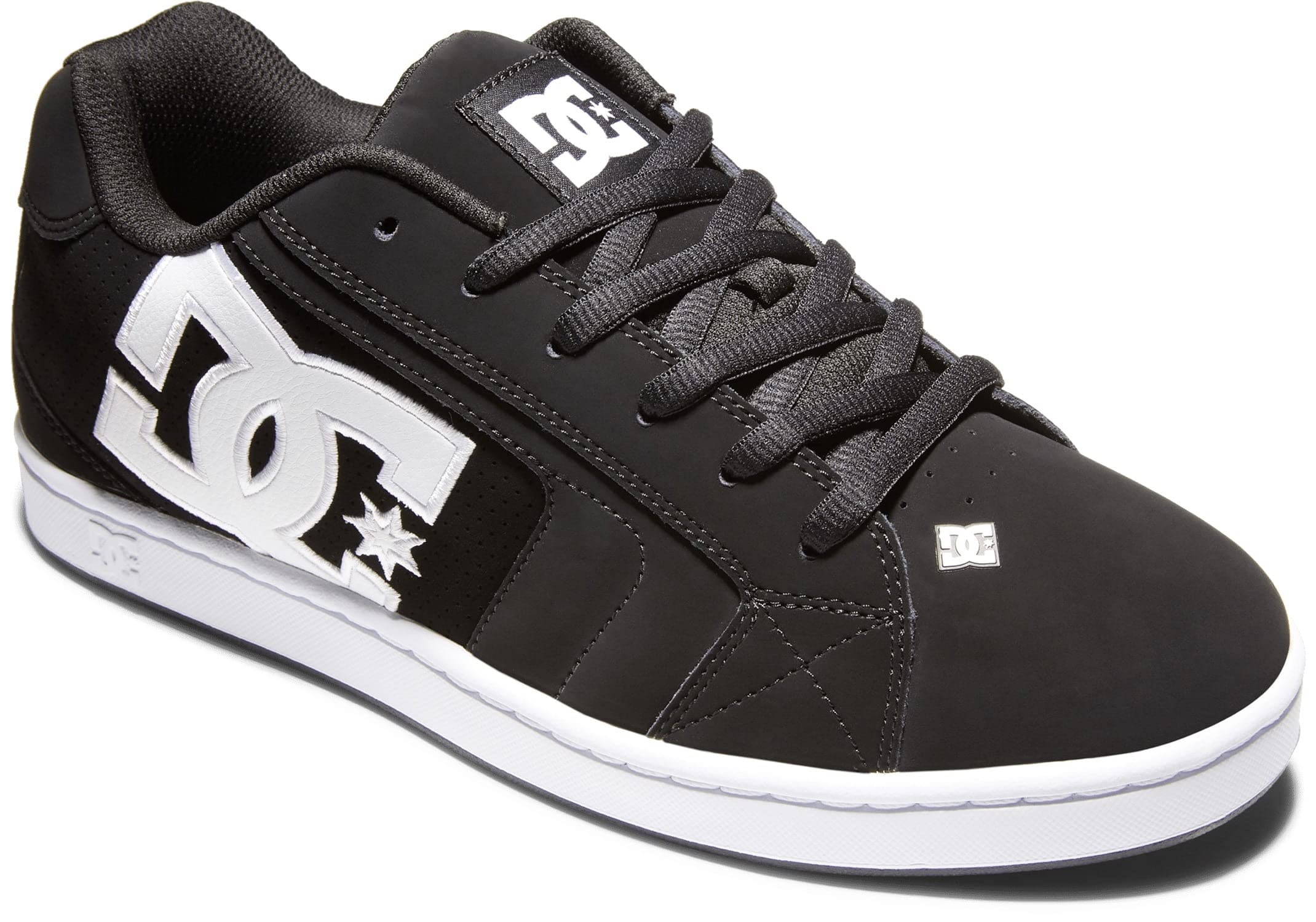 DC Men's Net Skate Casual Shoe Skateboarding, Black/Black/White, 9