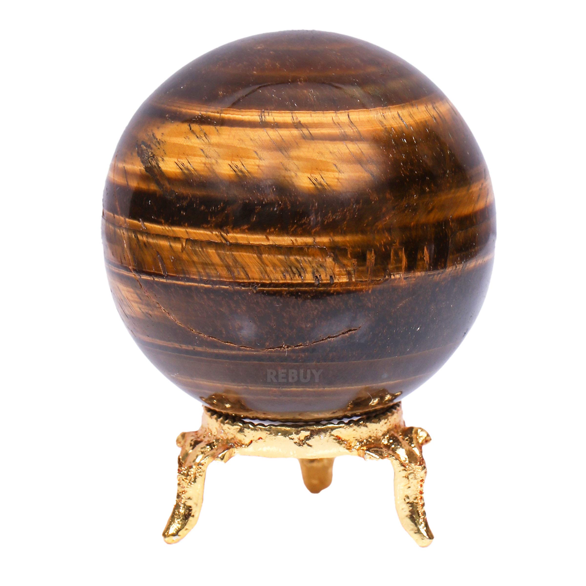 REBUY Tiger Eye Ball Natural Chakra Balancing Crystal Healing Stone with Stand - 200 Grams (B08PVKZBCG) Amazon Price History, Amazon Price Tracker