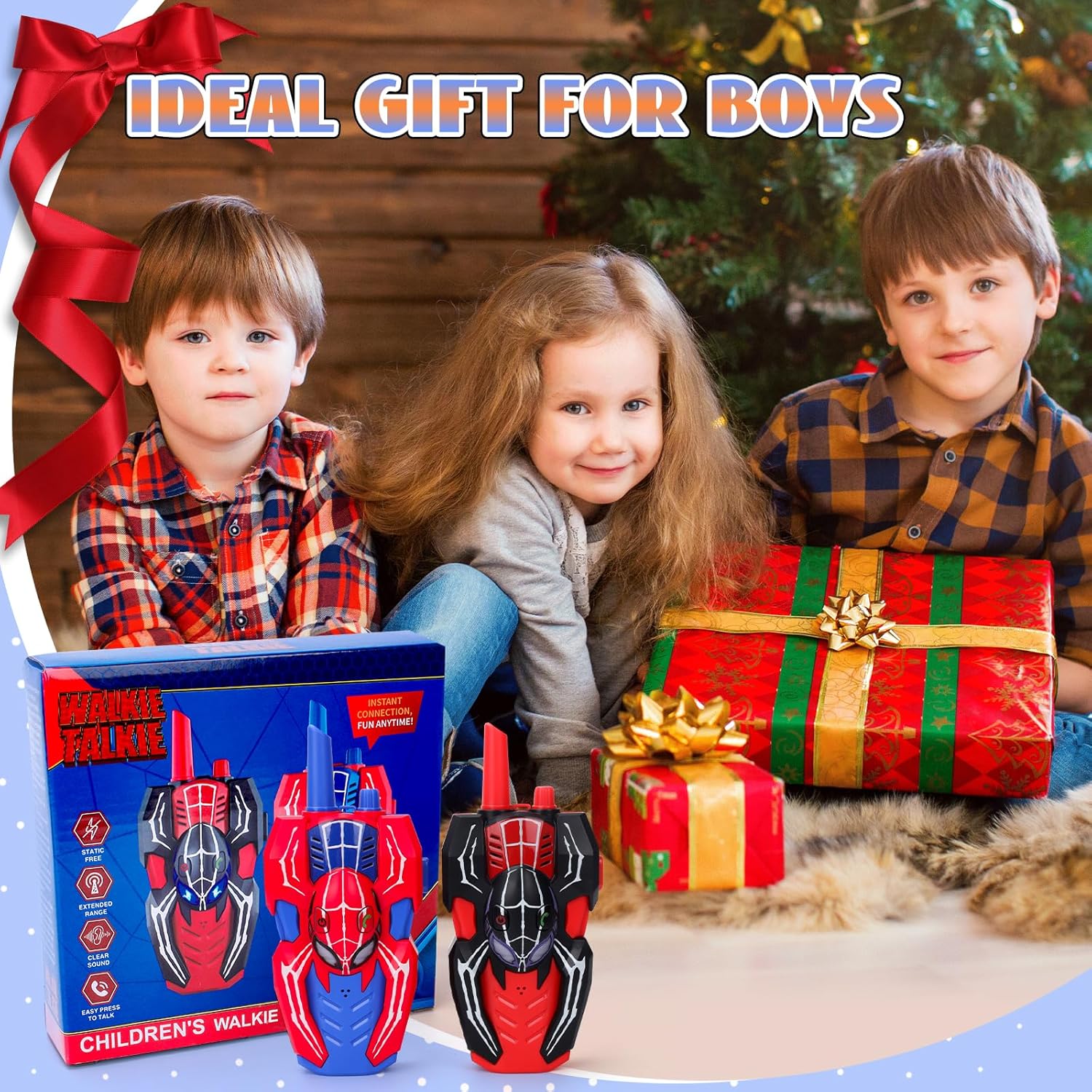 Kids Walkie Talkies Toys for 4 5 6 Years Old Boys,Spider Toy Gifts Age 4 5 6 7 8 Toddler Walkie Talkies 2 Pack with Lanyard for Outdoor Garden Hiking Camping Play Boy Girls Birthday Presents - Image 7