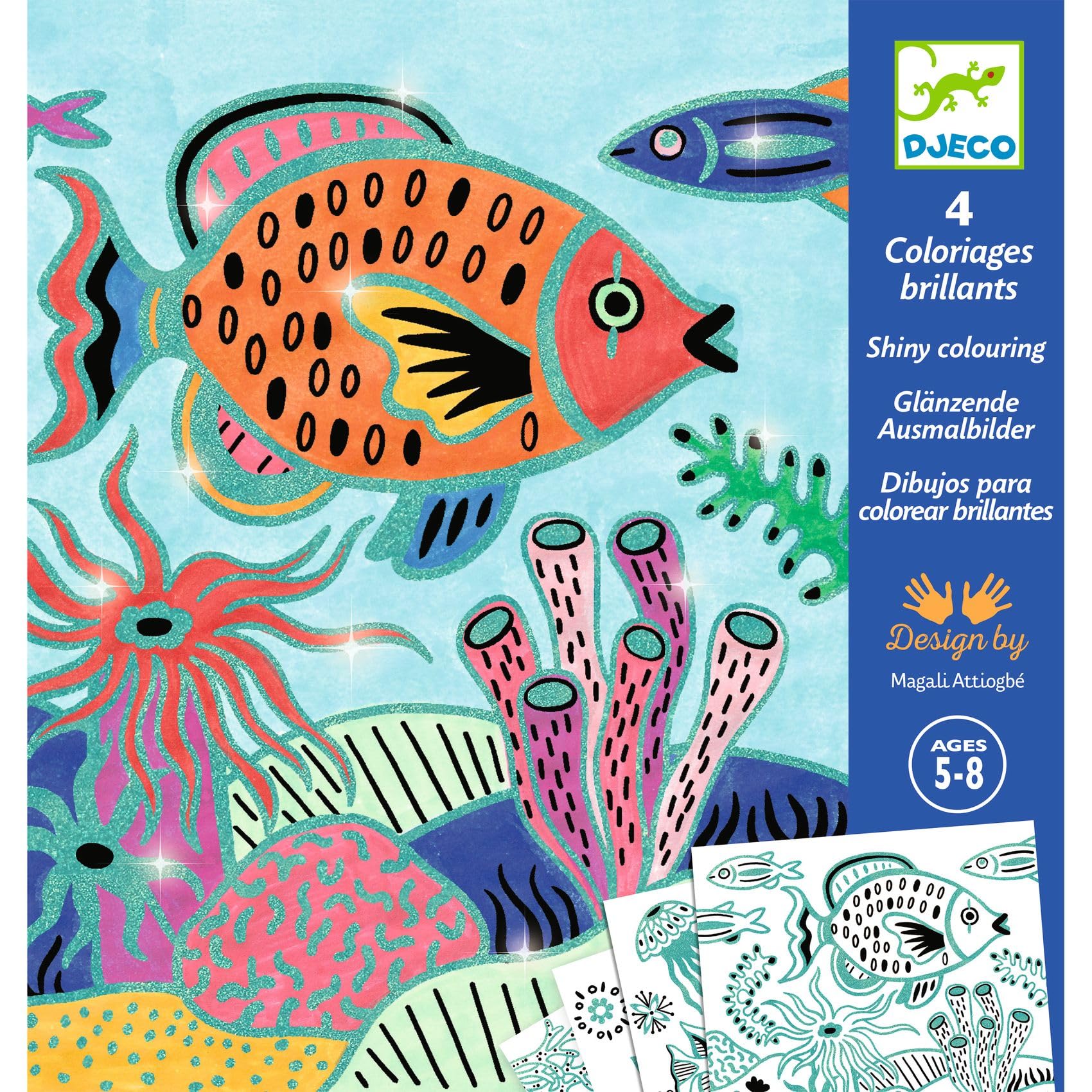 Djeco Multicoloured Under The Sea Colouring Sheets