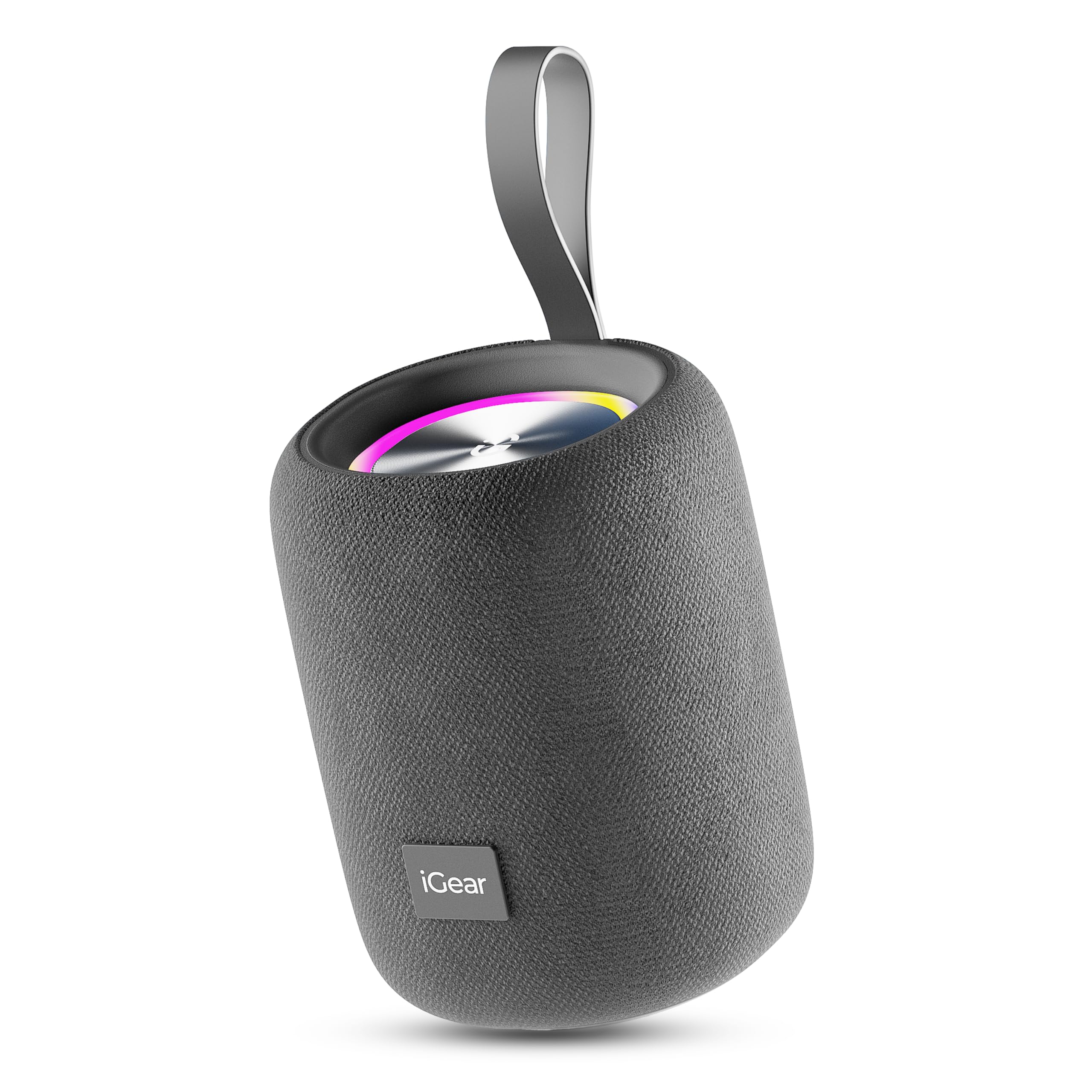 iGear Roll 10W Portable Bluetooth Speaker - Immersive 360-Degree Surround Sound, RGB Lights, Extended 7-Hour Playtime, Splashproof Design, True Wireless Stereo (TWS) Pairing, Portable with Travel Loop (Gray) (B0CQ8BQ58T) Amazon Price History, Amazon Price Tracker