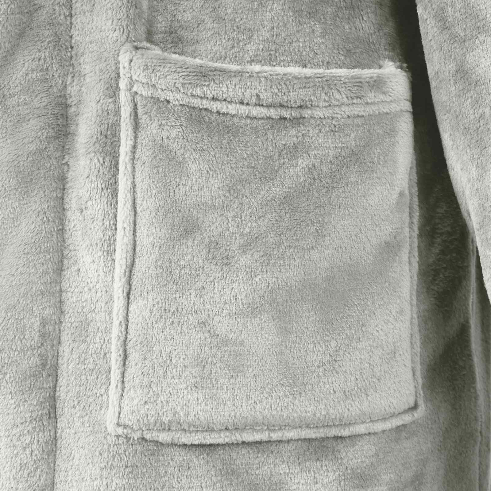 Bademantel ohne Kapuze Grau XL Flanell für Zuhause, Winter-Loungewear, bequemer Freizeit- und Hausanzug, weicher, atmungsaktiver Schlafanzug, ideal für Sofa, Relax, Urlaub und Reisen