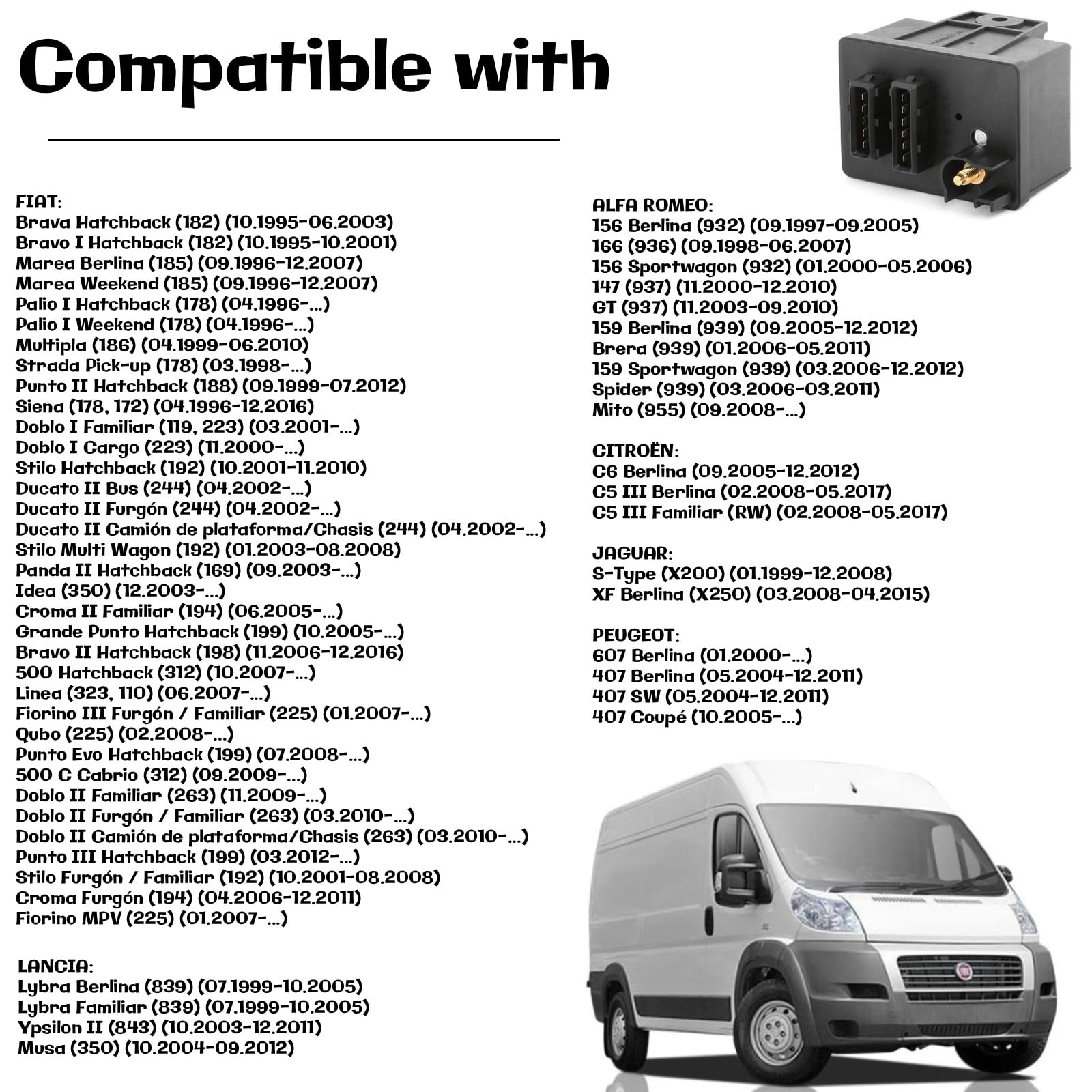 Twowinds - Relè di Preriscaldamento delle Candelette 0281003018 Compatibile con Alfa Romeo, Citroën, Fiat, Jaguar, Lancia, Peugeot - Relè Candelette - Centralina di Controllo Preriscaldamento