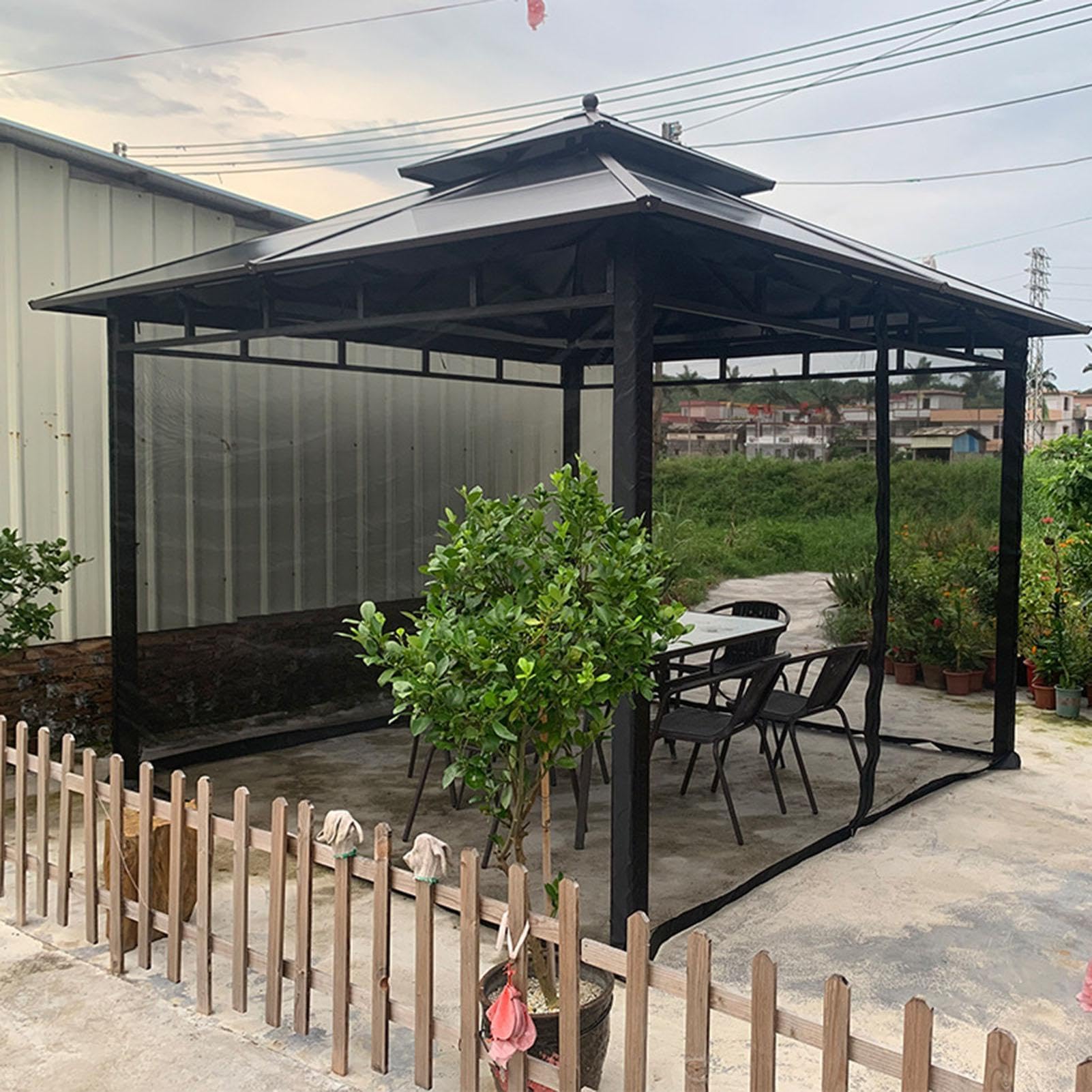 Zanzariera Patio Copertura 3,66 x 3,66 m Grande Pieghevole e Portatile | Rete Patio Anti-punture Per Uso Quotidiano Esterno E Interno, Giardino, Portico, Cortile, Casa, Camera Da