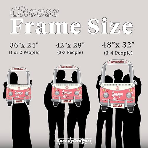 Miniatura 4 de Hippie Decor Van Photo Booth Props; Tamaño: 36 x 24, 48 x 36 personalizado 1960s Hippie Selfie Frame Peace, 60 - 70, suministros para fiestas,