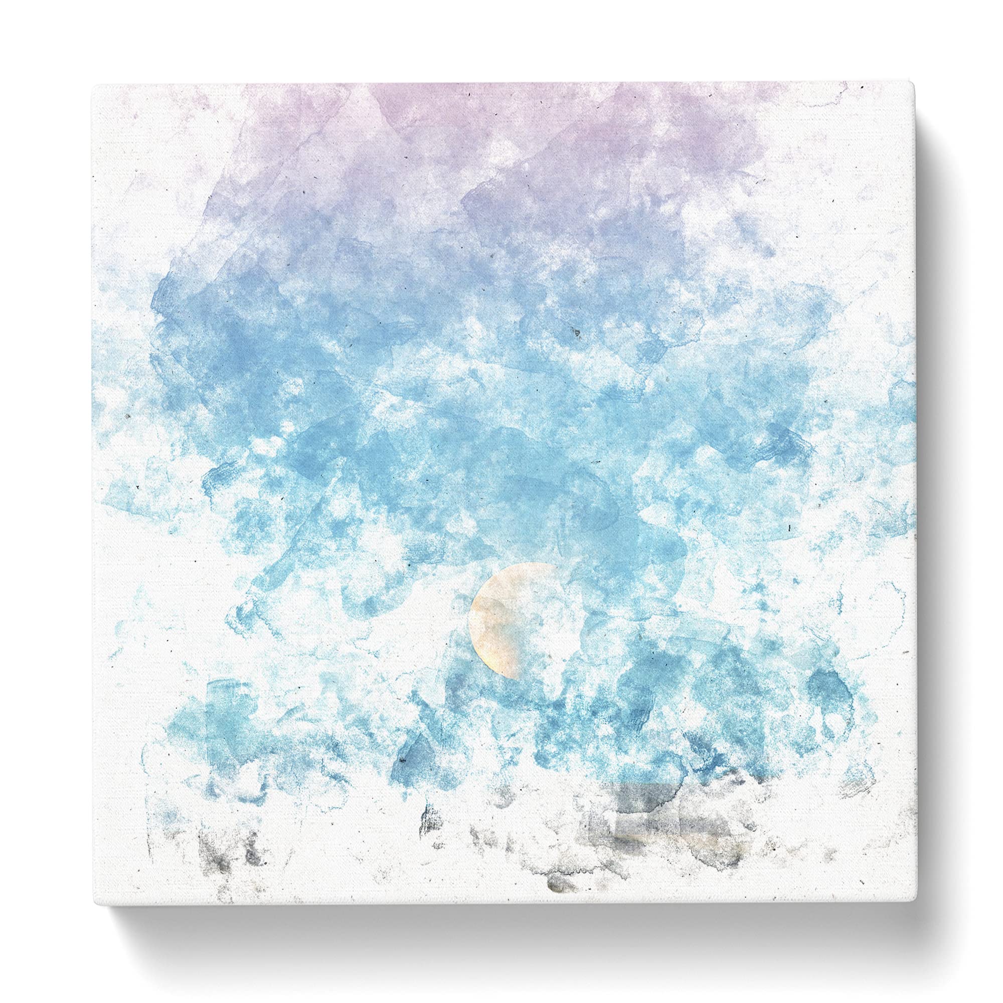 Super Blue Blood Moon Eclipse Watercolour Canvas Print, Mixed, 35L x 35W cm - Image 3