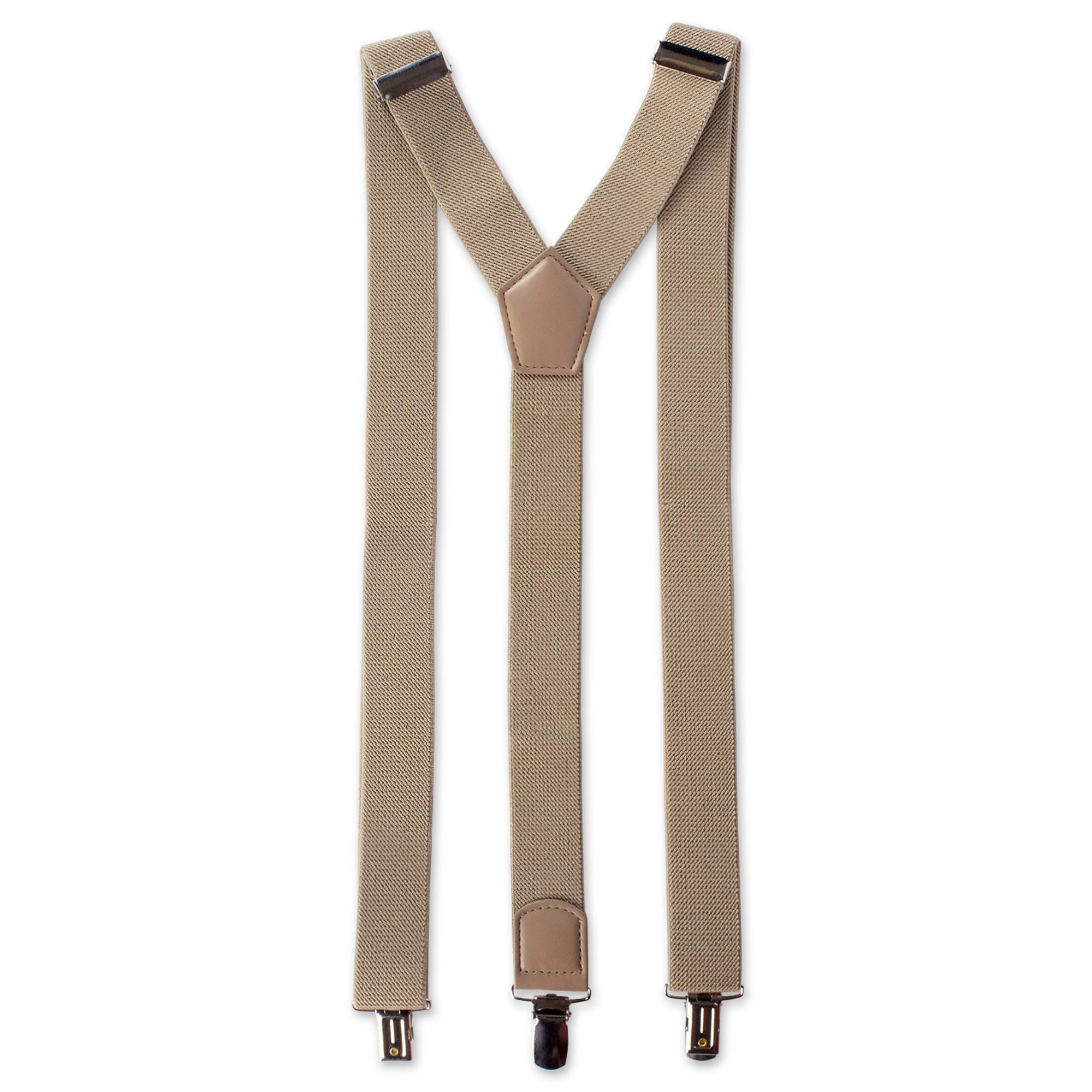 E-Living Store Mens 30mm Woven Expandable Braided Stretch Suspenders w/Heavy Duty Clips