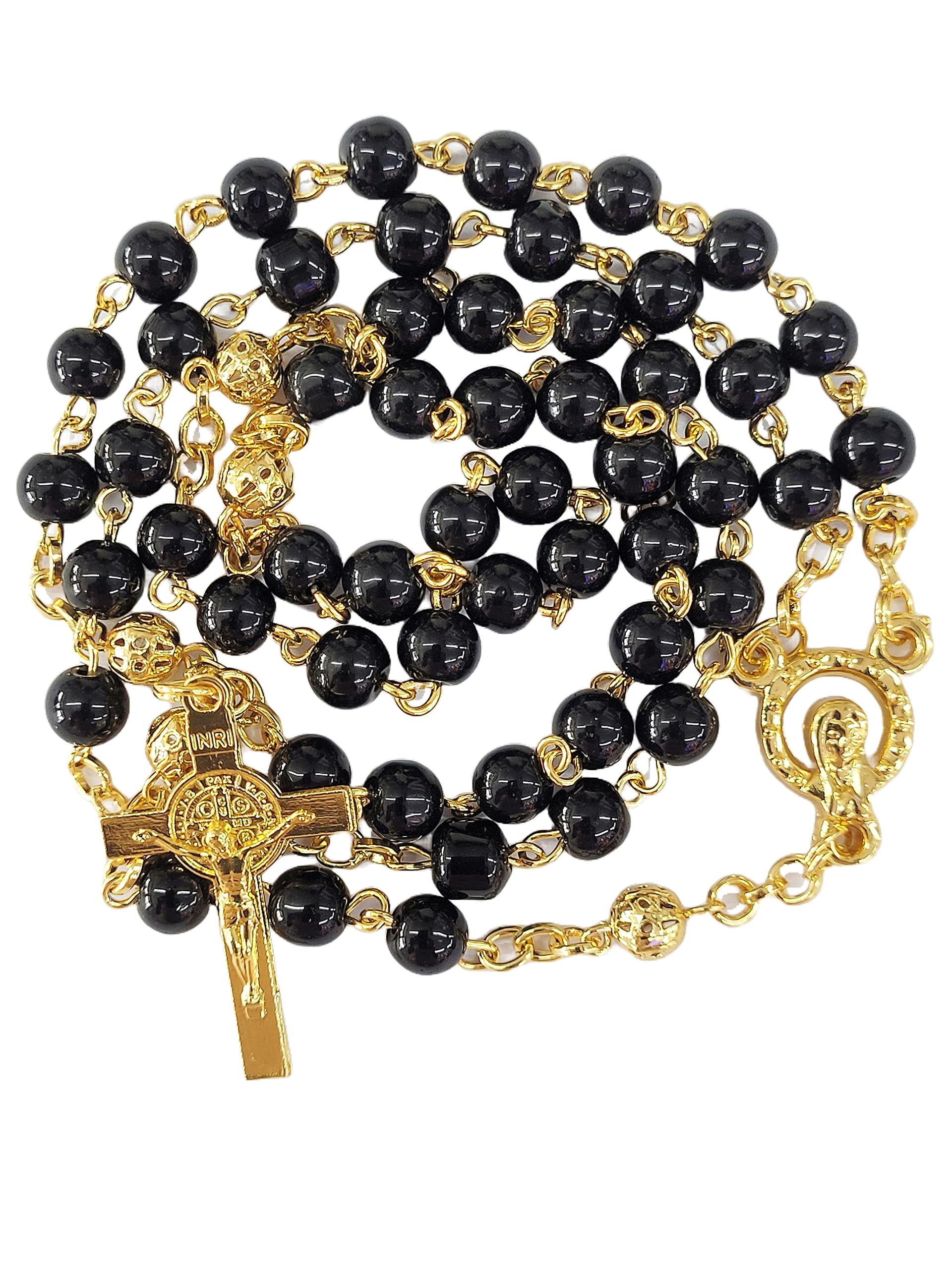 Black Pearl Rosary with Golden Wire | Catholic Praying Rosary for Men & Women (B0BZGW7JF6) Amazon Price History, Amazon Price Tracker