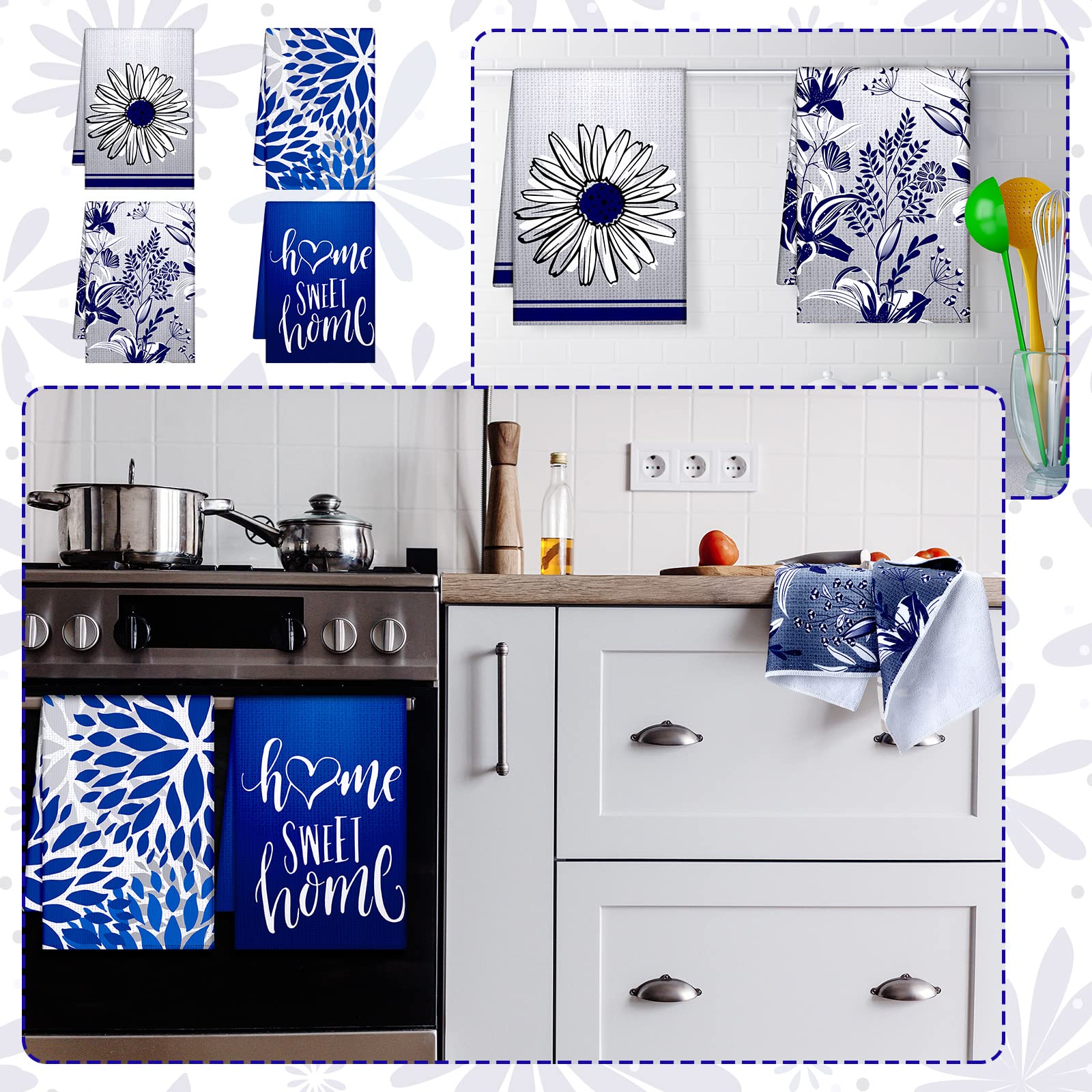 Böhmische Küchentücher Mit Blumenmuster – Set Aus 2 Saugfähigen Geschirrtüchern (40,6 X 61 Cm)
