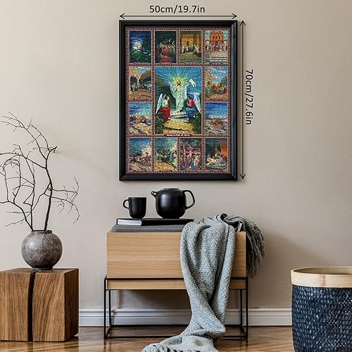 Miniatura 5 de Rompecabezas de Pascua de Jesús para adultos de 1000 piezas, rompecabezas de cruz de Jesús, rompecabezas de religión católica, rompecabezas