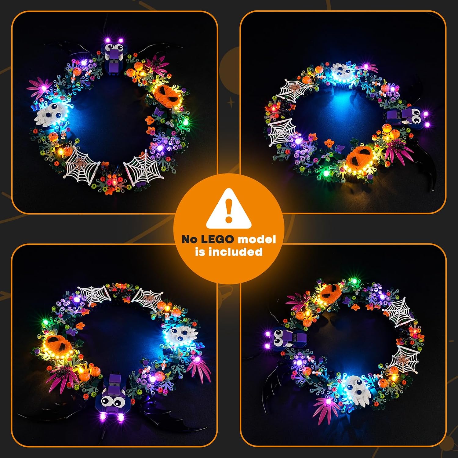 LIGHTAILING Light for Lego-40825 Halloween Wreath - Led Lighting Kit Compatible with Lego Building Blocks Model - NOT Included The Model Set