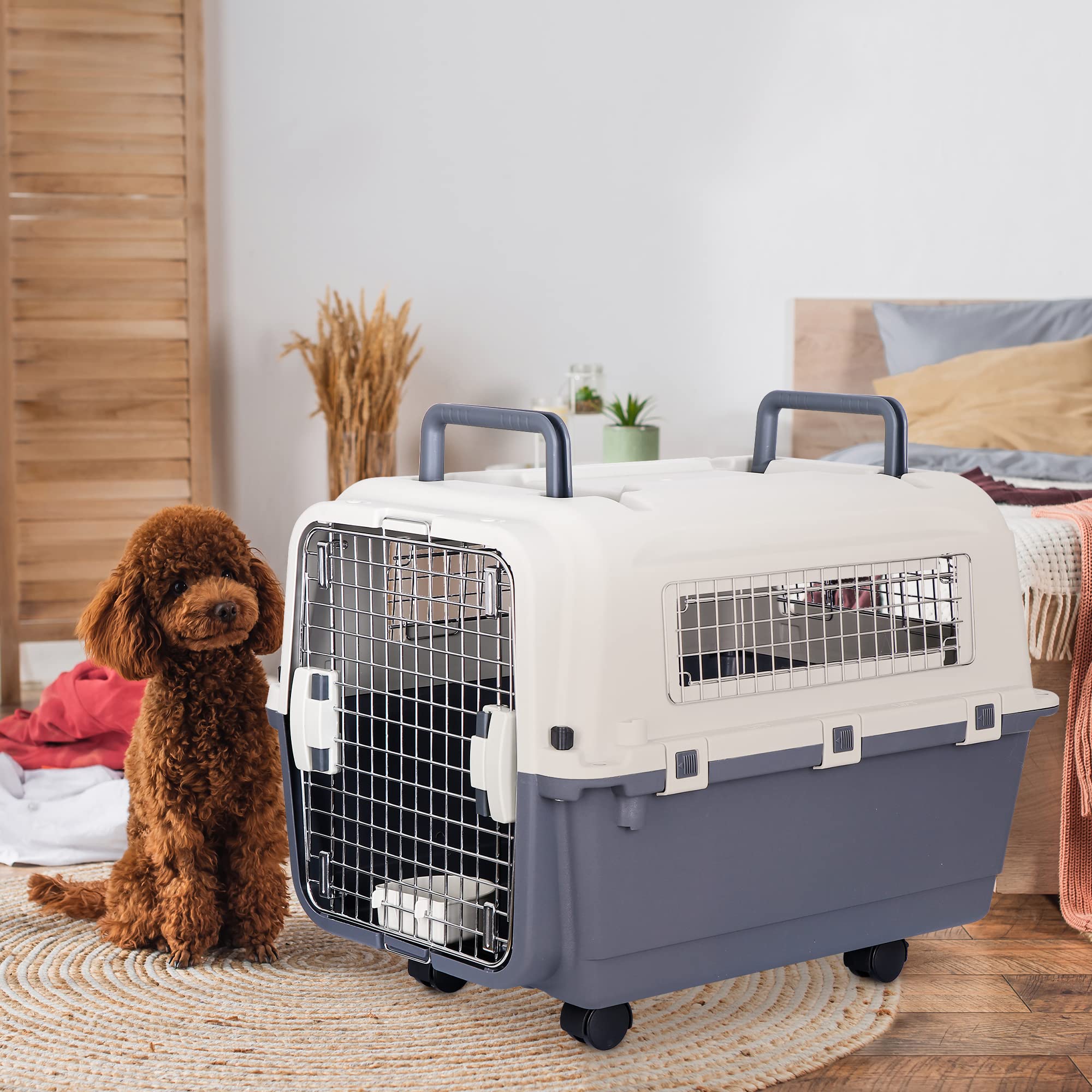 Amazon | SUPER DEAL ペットキャリー 犬 クレート 中型犬 大型犬 小型 