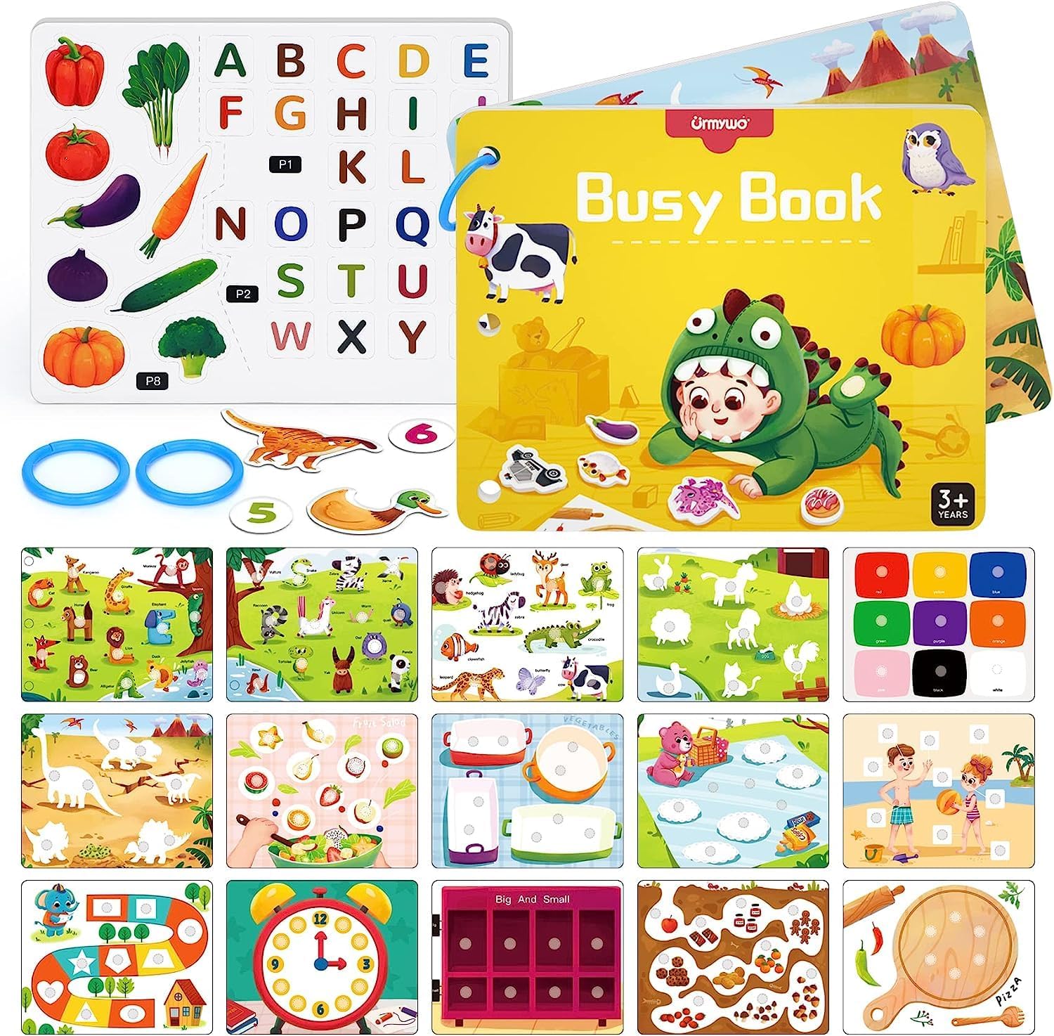 Quiet Book Montessori Per Bambini 2-6 Anni - Libro Interattivo Con Giochi Educativi Per Sviluppo Motorio - Foto 6