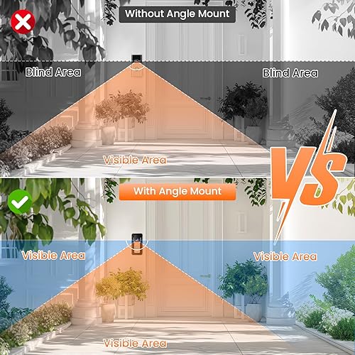 Miniatura 3 de Satisure Soporte de timbre de video antirrobo sin taladro con ángulo ajustable de 45 a 135, 2 soportes tipo timbre con montaje en puerta y montaje