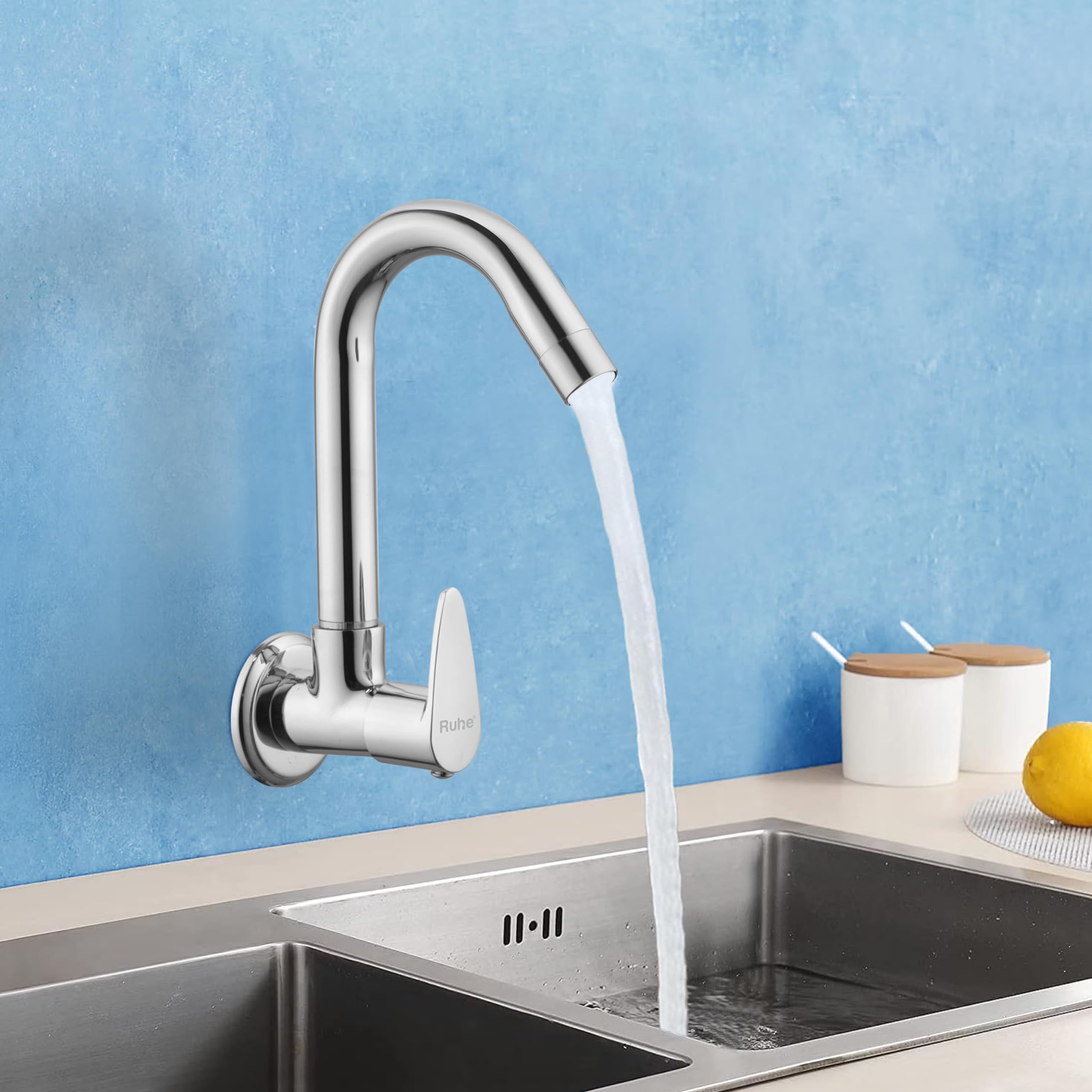 Ruhe Chrome Sink Cock - Flexible Swivel Faucet -1 Ruhe Chrome Sink Cock - Flexible Swivel Faucet -1