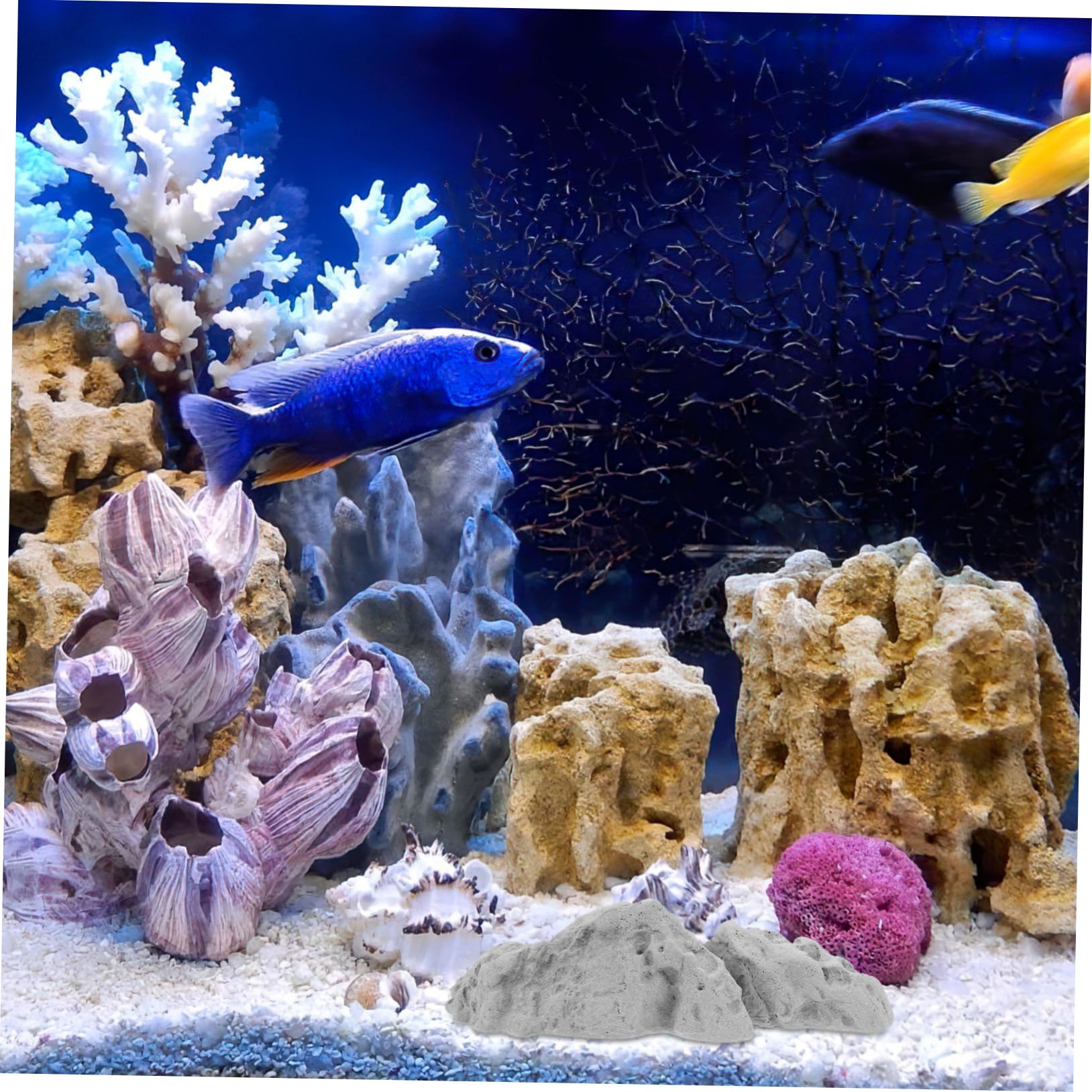 ULTECHNOVO 2stücke Mini Rockery Stein Dekoration Für Aquarien Naturstein Ornament Für Fischbecken Und -landschaftsdesign Und Leicht Für Garten Und Teichgestaltung