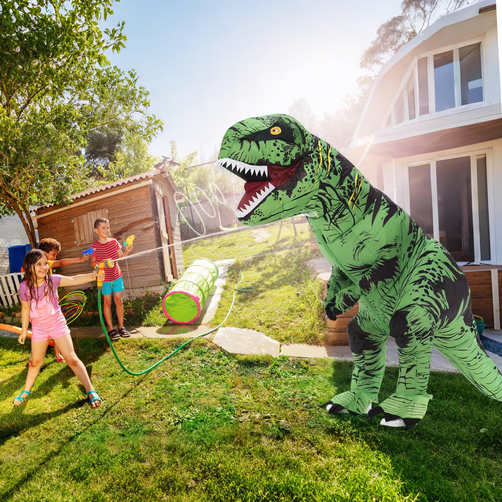 Nadmuchiwany kostium dinozaura dla dorosłych dzieci, kostium dinozaura T-Rex, zabawny kostium dinozaura na Halloween, imprezę, cosplay, fantazyjny kostium, dla mężczyzn i kobiet